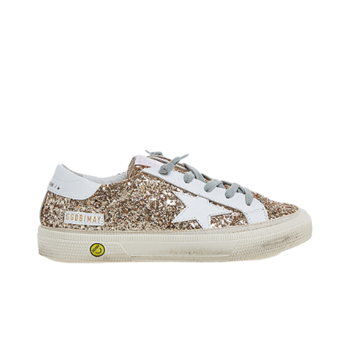 GYF00112-F001990-65120 (Kids) Golden Goose May Sneakers Gold White