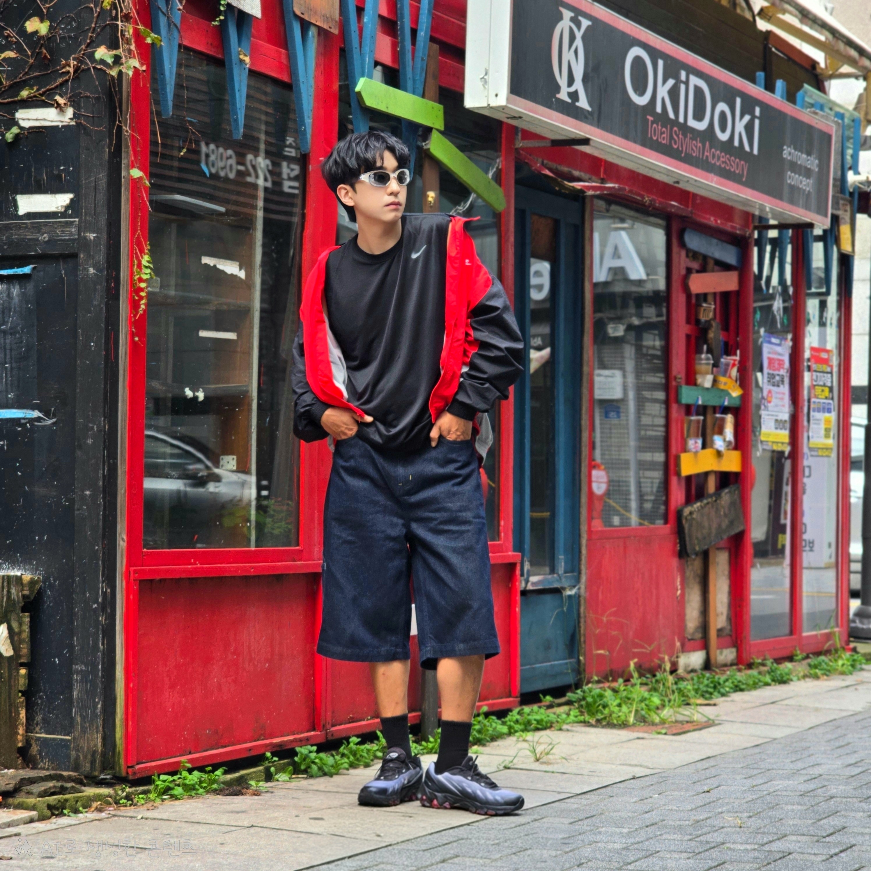Nike Club Oversized Woven Track Jacket University Red Black - Asia, Nike Dri-Fit Legend Sleeveless Fitness T-Shirt Black - Asia 착용 스타일 - 1