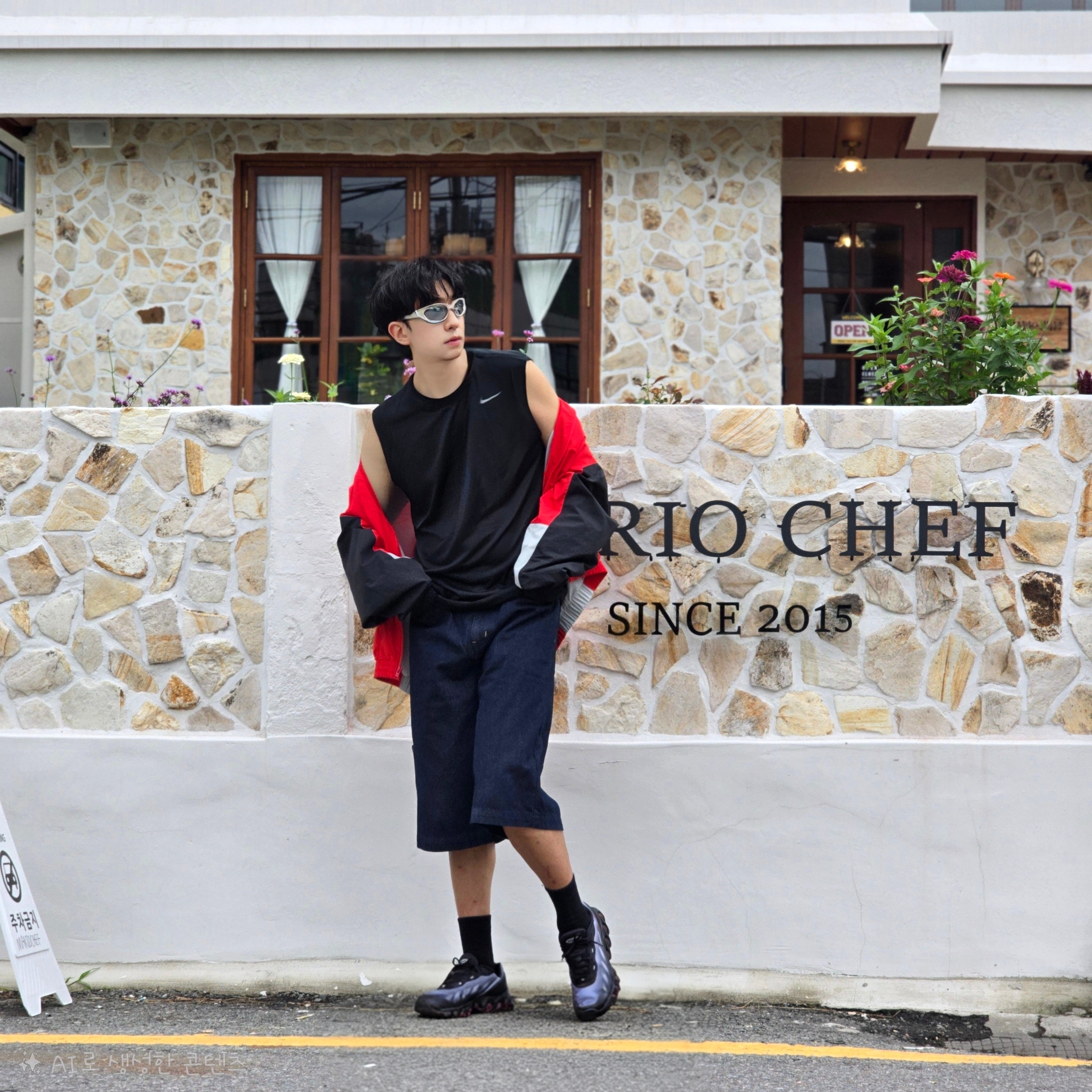 Nike Club Oversized Woven Track Jacket University Red Black - Asia, Nike Dri-Fit Legend Sleeveless Fitness T-Shirt Black - Asia 착용 스타일 - 4