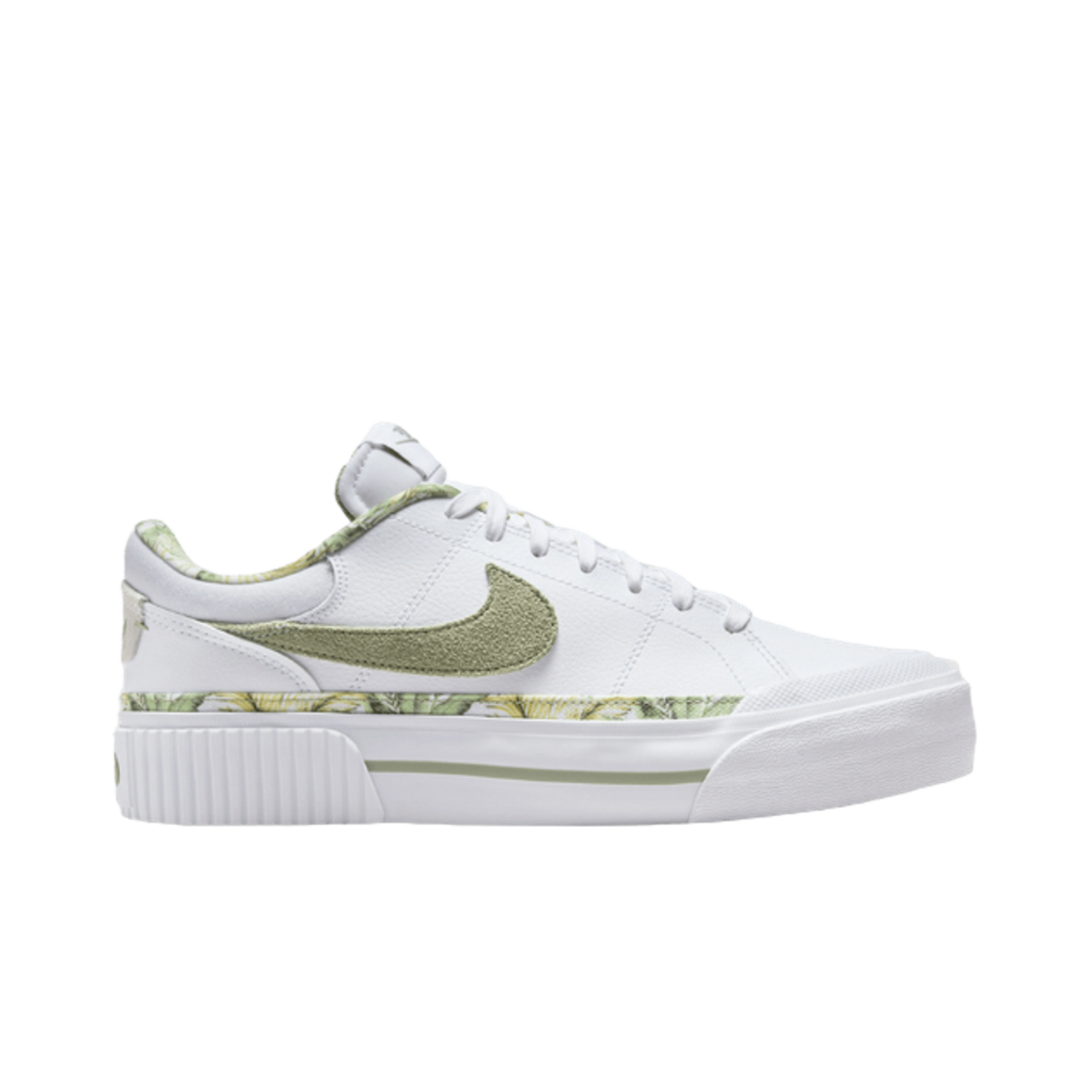 HF5054-100 (W) Nike Court Legacy Lift White Oil Green