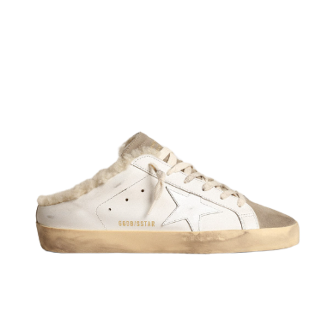 GWF00110-F003975-81760 (W) Golden Goose Superstar Sabots Leather Shearling Lining White