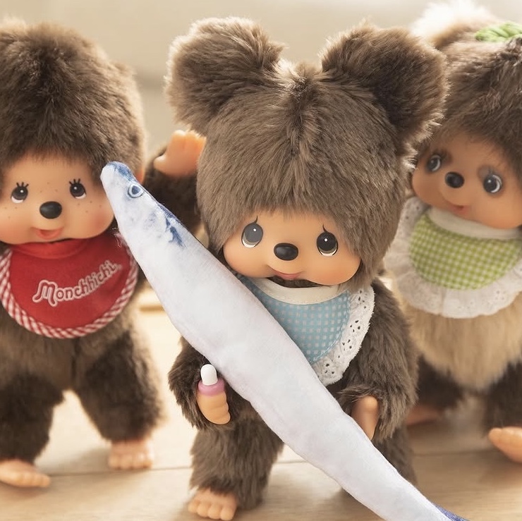 Monchhichi Tanutanu Key Chain Green, Monchhichi Bear Keychain 착용 스타일 - 2
