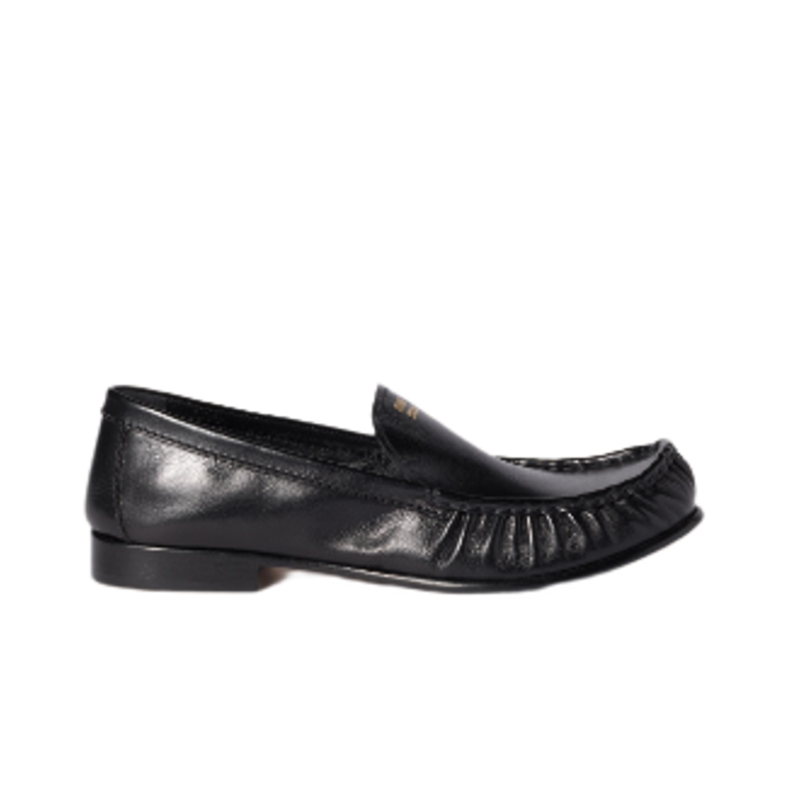 5D499E-007-F0002 (W) Miu Miu Buffalo Leather Loafers Black