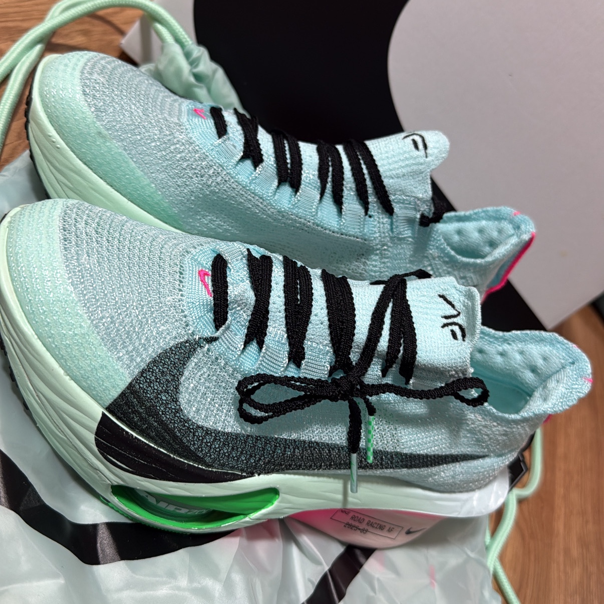 Nike Air Zoom Alphafly Next% 3 Glacier Blue Mint Foam 착용 스타일