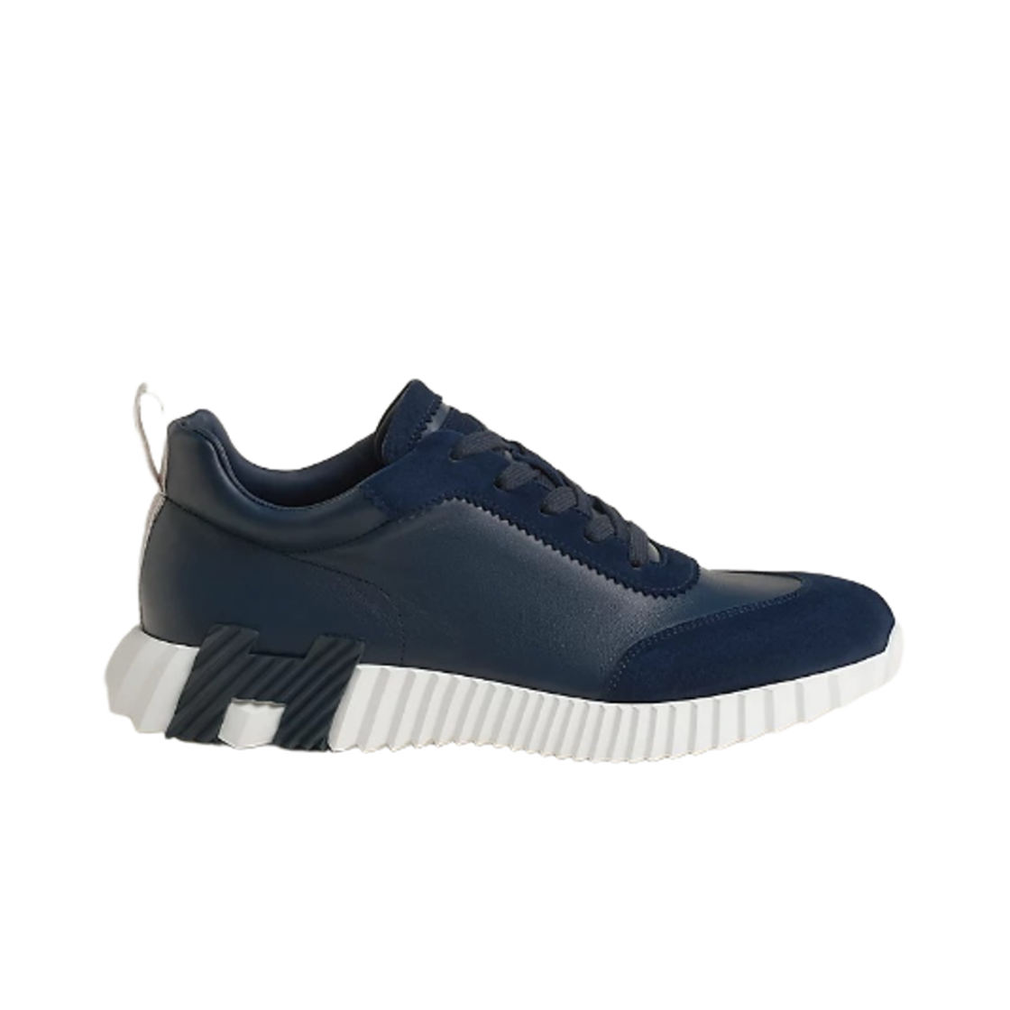 H221898ZHV9 Hermes Bouncing Sneakers Calfskin Suede Goatskin & Bleu Ocean