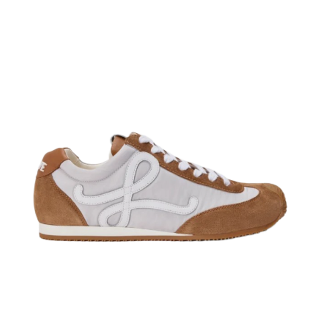 (W) 로에베 나일론 카프스킨 발레 러너 2.0 그레이 화이트((W) Loewe Ballet Runner 2.0 in Nylon and Calfskin Grey White)