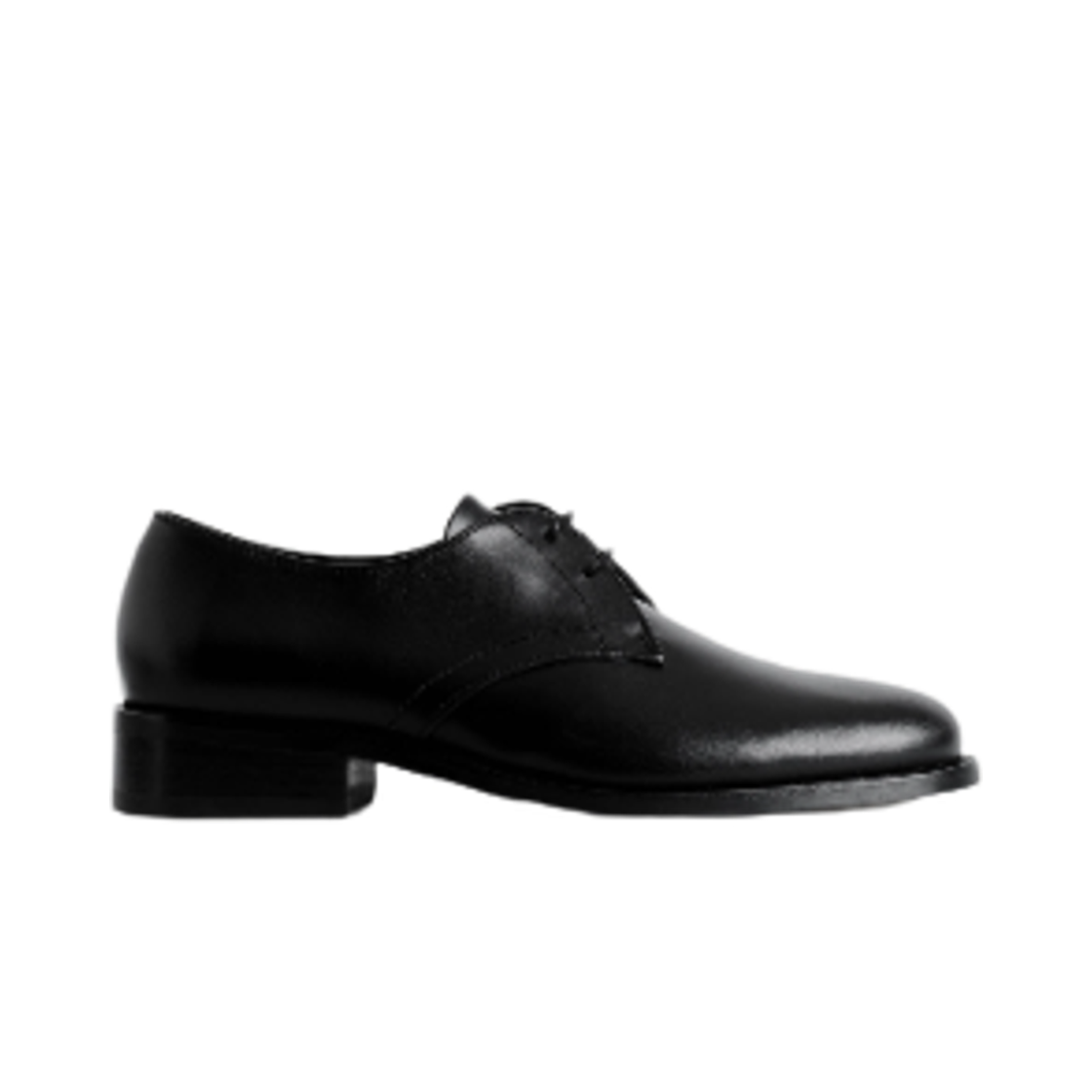 (W) 코스 레더 더비 슈즈 블랙((W) COS Leather Derby Shoes Black)