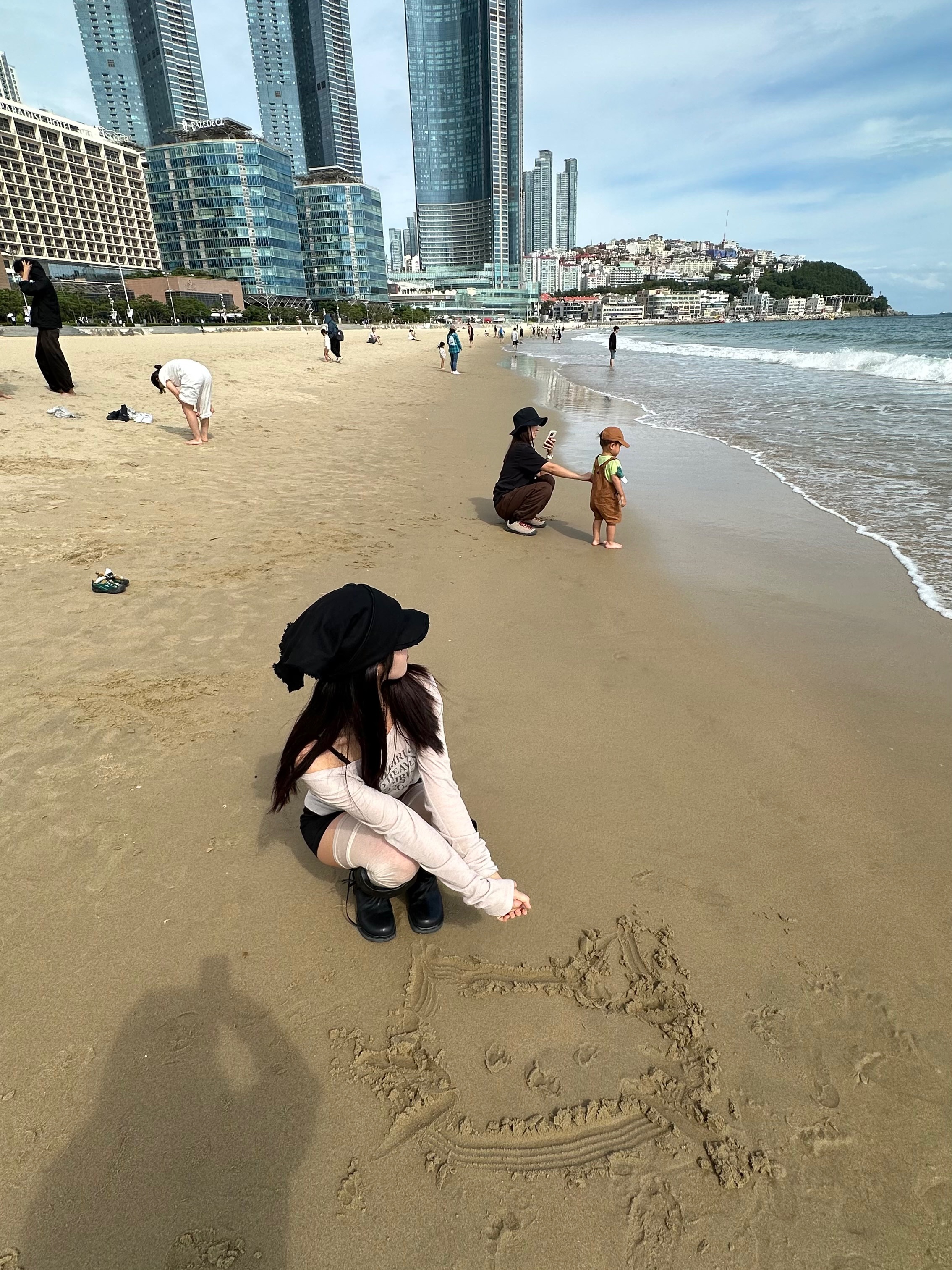 OJOS Scarf Veil Wool Cap Black 착용 스타일 - 5