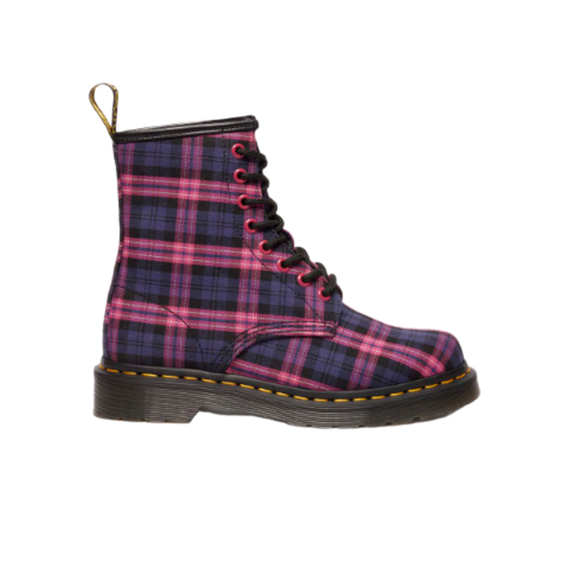 (W) 닥터마틴 1460 타탄 레이스업 부츠 핑크 멀티