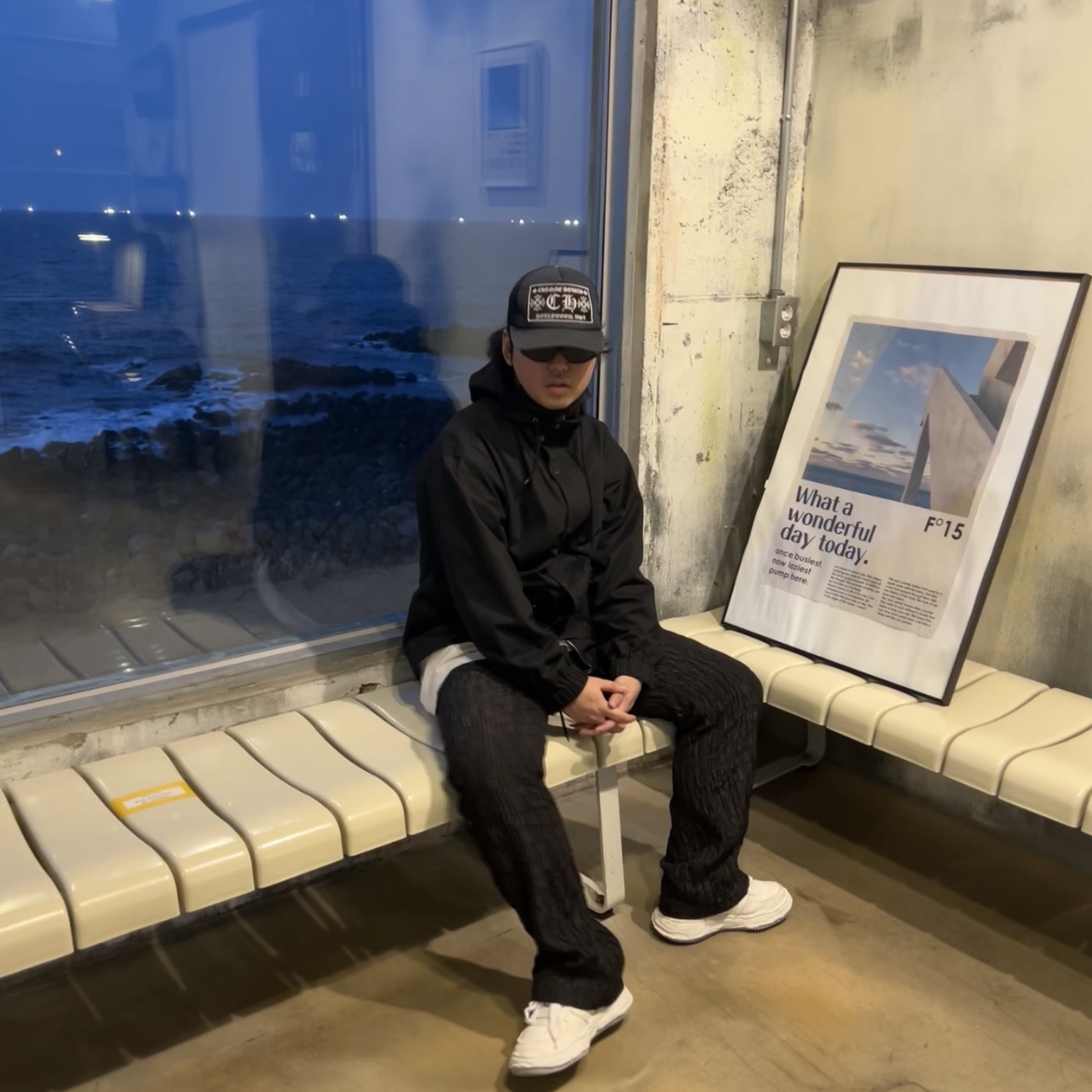 Chrome Hearts CH Hollywood Trucker Hat Black, Gentle Monster Ghost 01 Black 착용 스타일