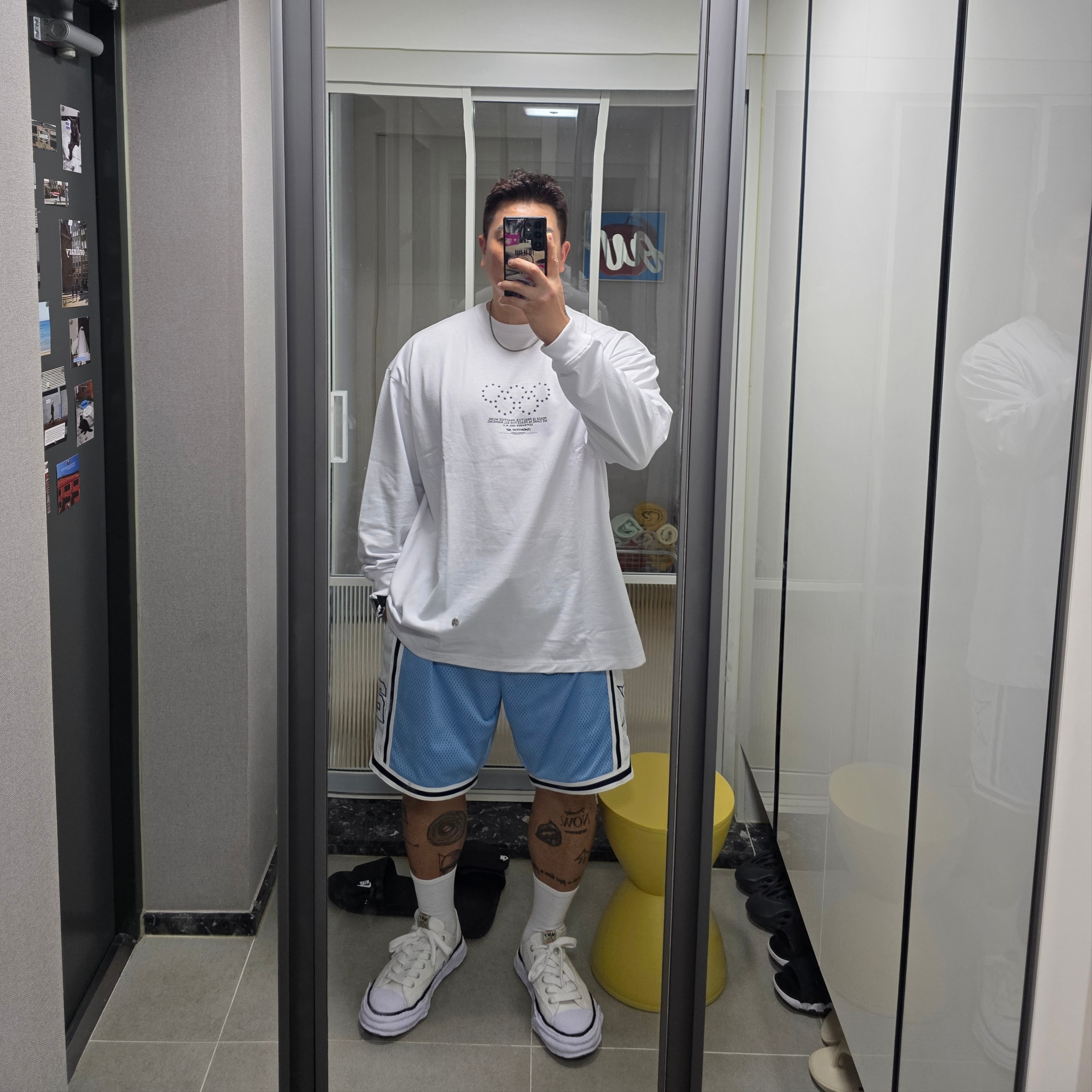 Maison Mihara Yasuhiro Peterson23 OG Sole Canvas Low-top Sneakers White 착용 스타일