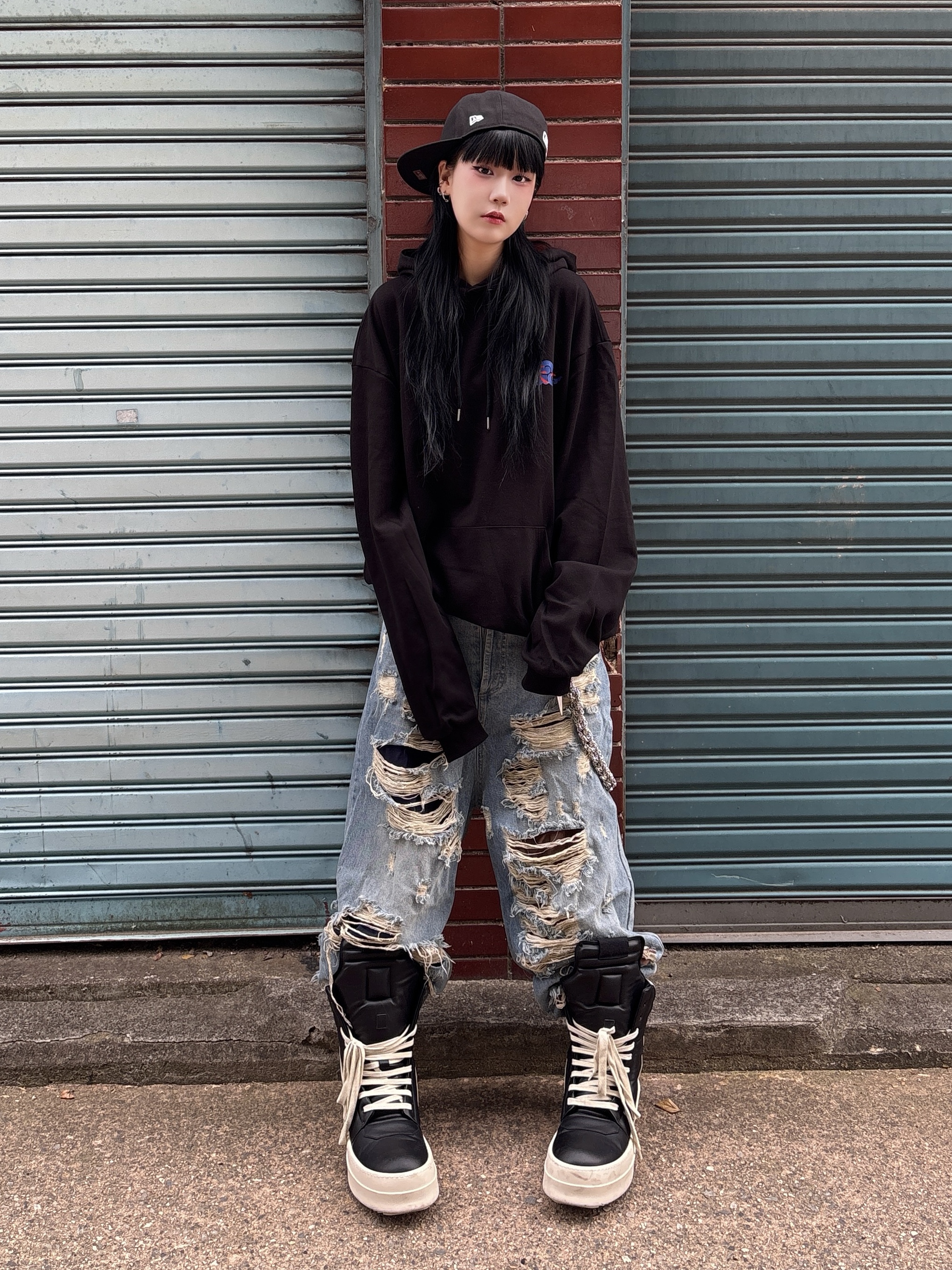 Rick Owens Mega Bumper Geobasket Black Milk, New Era  MLB 59Fifty Day Chicago White Sox Size Cap Black 착용 스타일 - 2