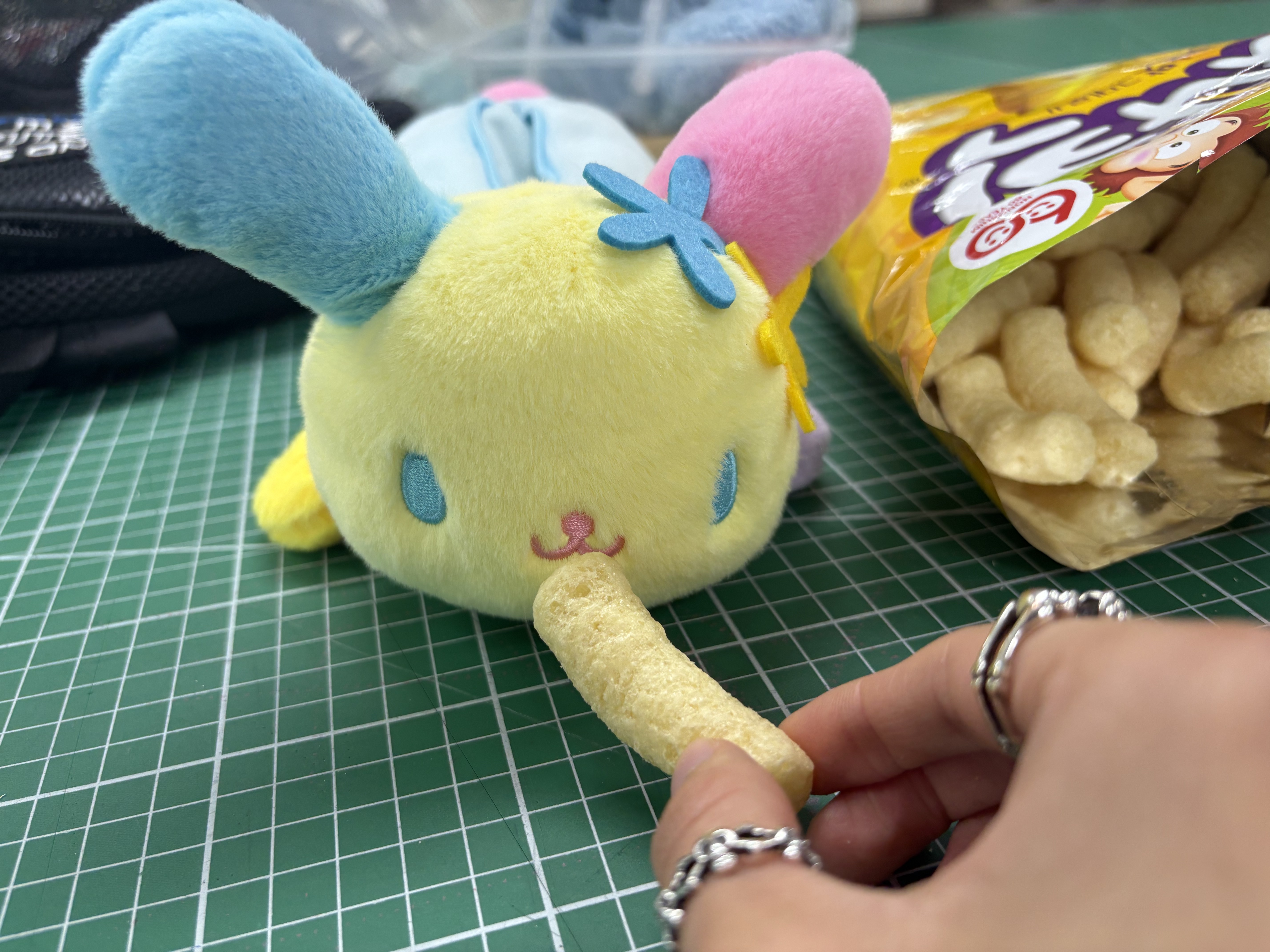 Many a Little Sanrio Fabric pencil case U SA HA NA 착용 스타일