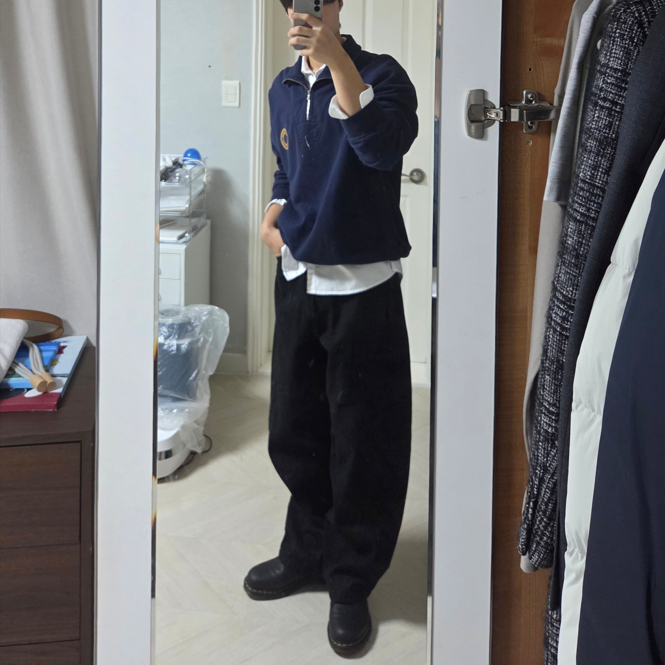 Dr. Martens 1461 Nappa Black 착용 스타일 - 2