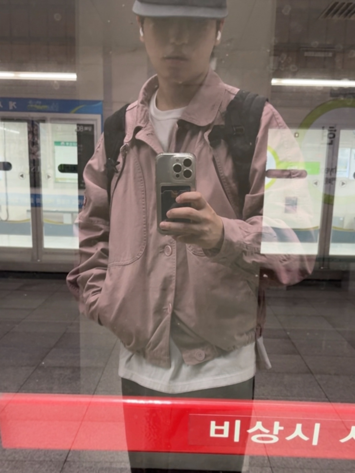Cav Empt Cutting Button Up Jacket Pink - 25SS, Cav Empt Shade Cap Charcoal - 25SS 착용 스타일 - 1