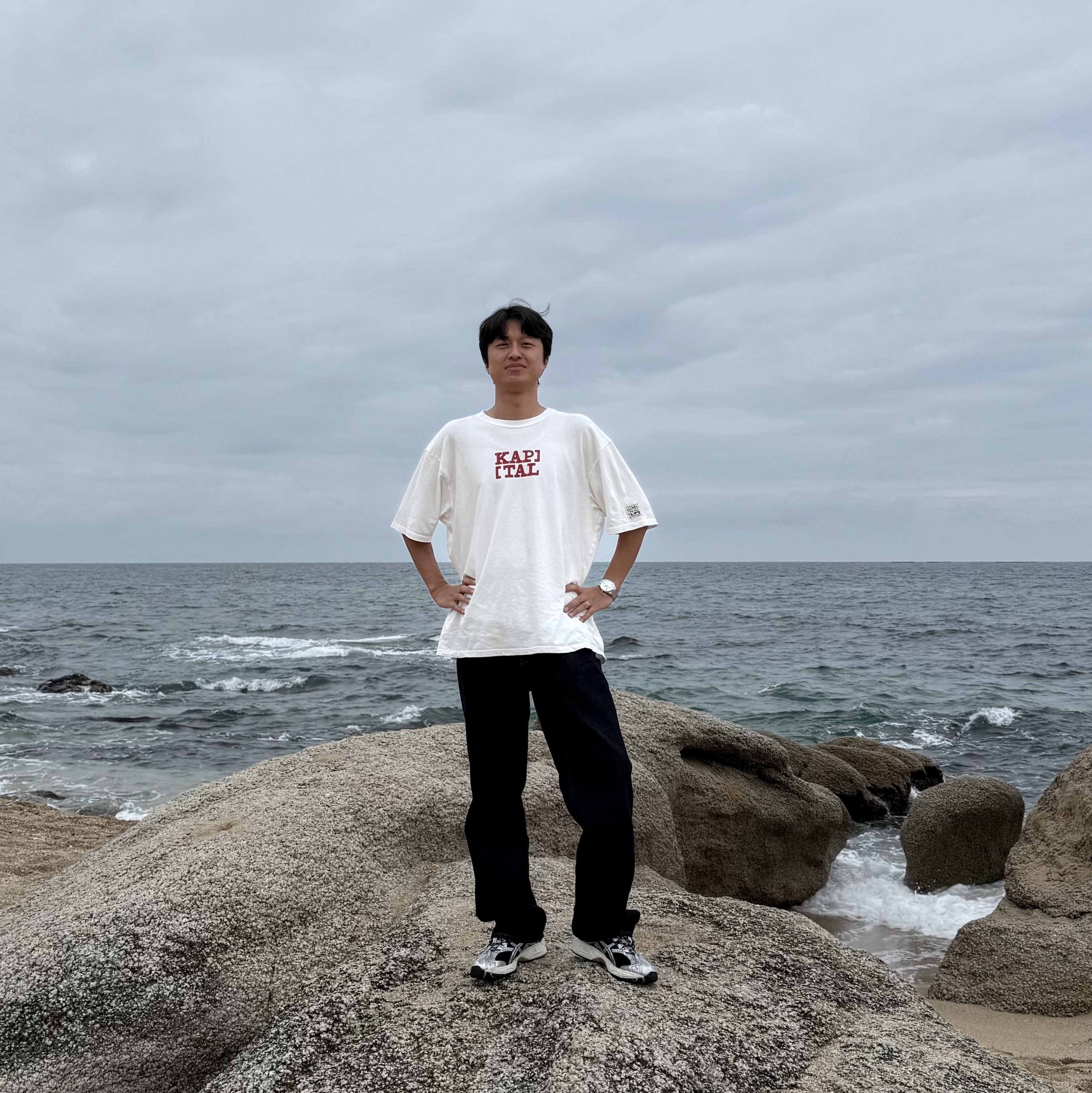 Kapital Rookie Crewneck T-Shirt Red, Asics Gel-Nimbus 10.1 Piedmont Grey Pure Silver 착용 스타일 - 2