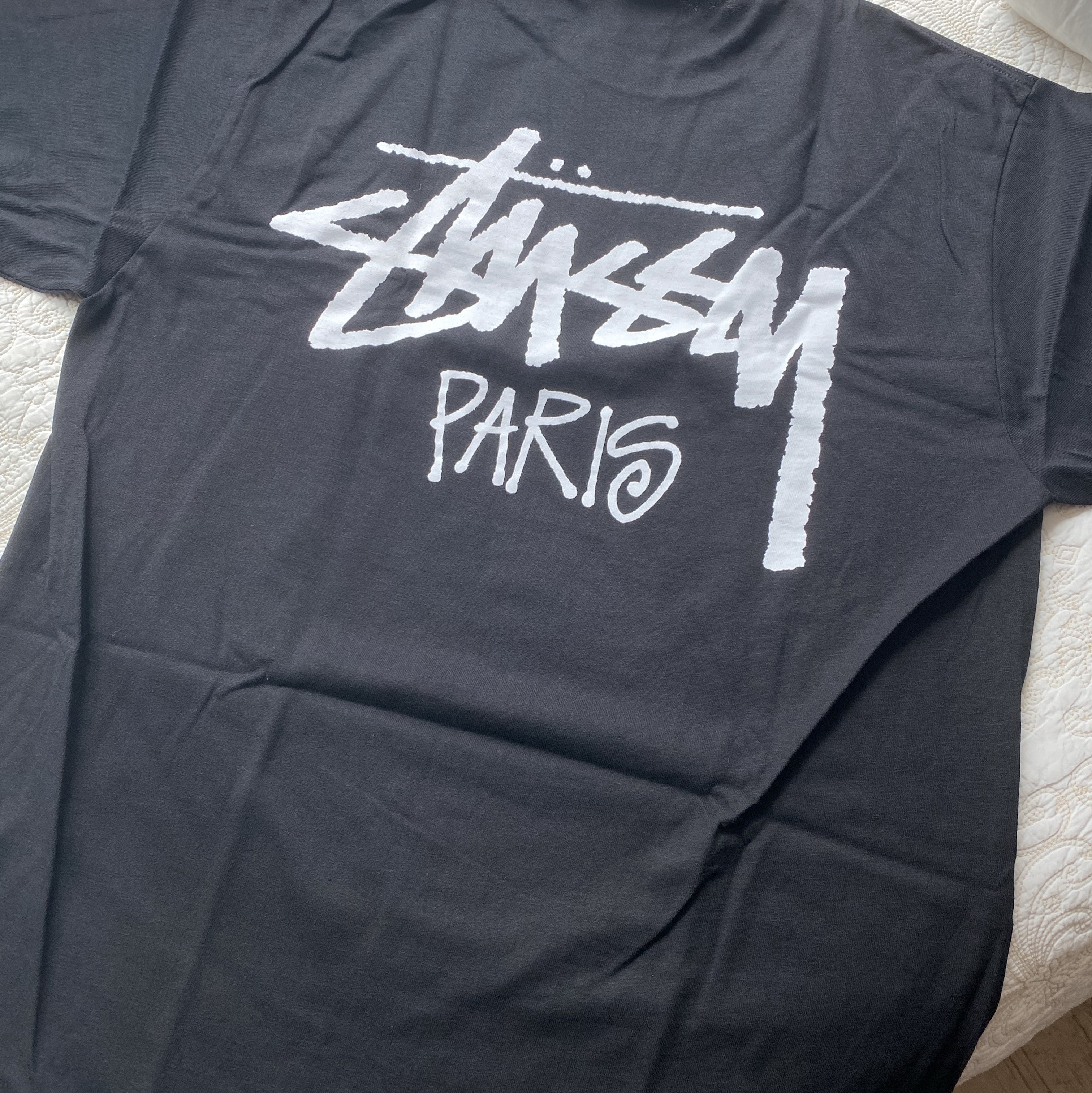 Stussy Stock Paris T-Shirt Black 착용 스타일