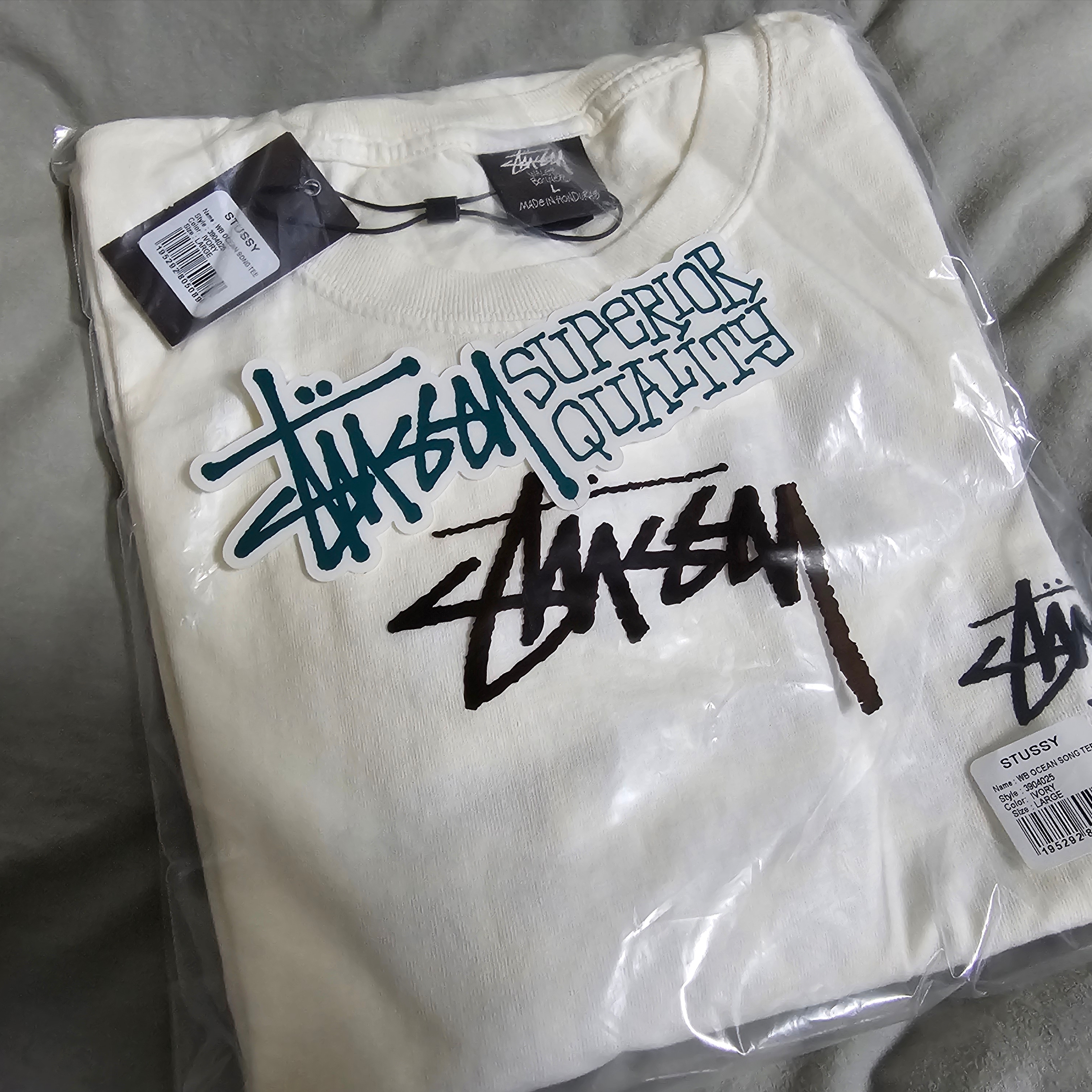 Stussy x Wales Bonner Ocean Song T-Shirt Ivory 착용 스타일