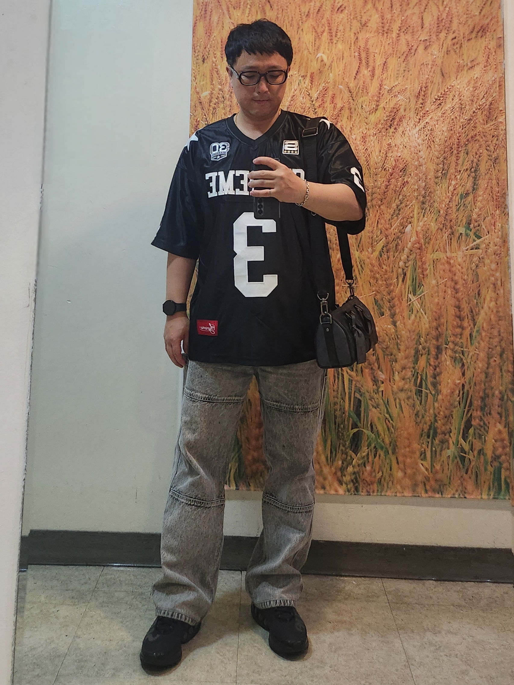 Supreme Star Football Jersey Black - 24FW 착용 스타일