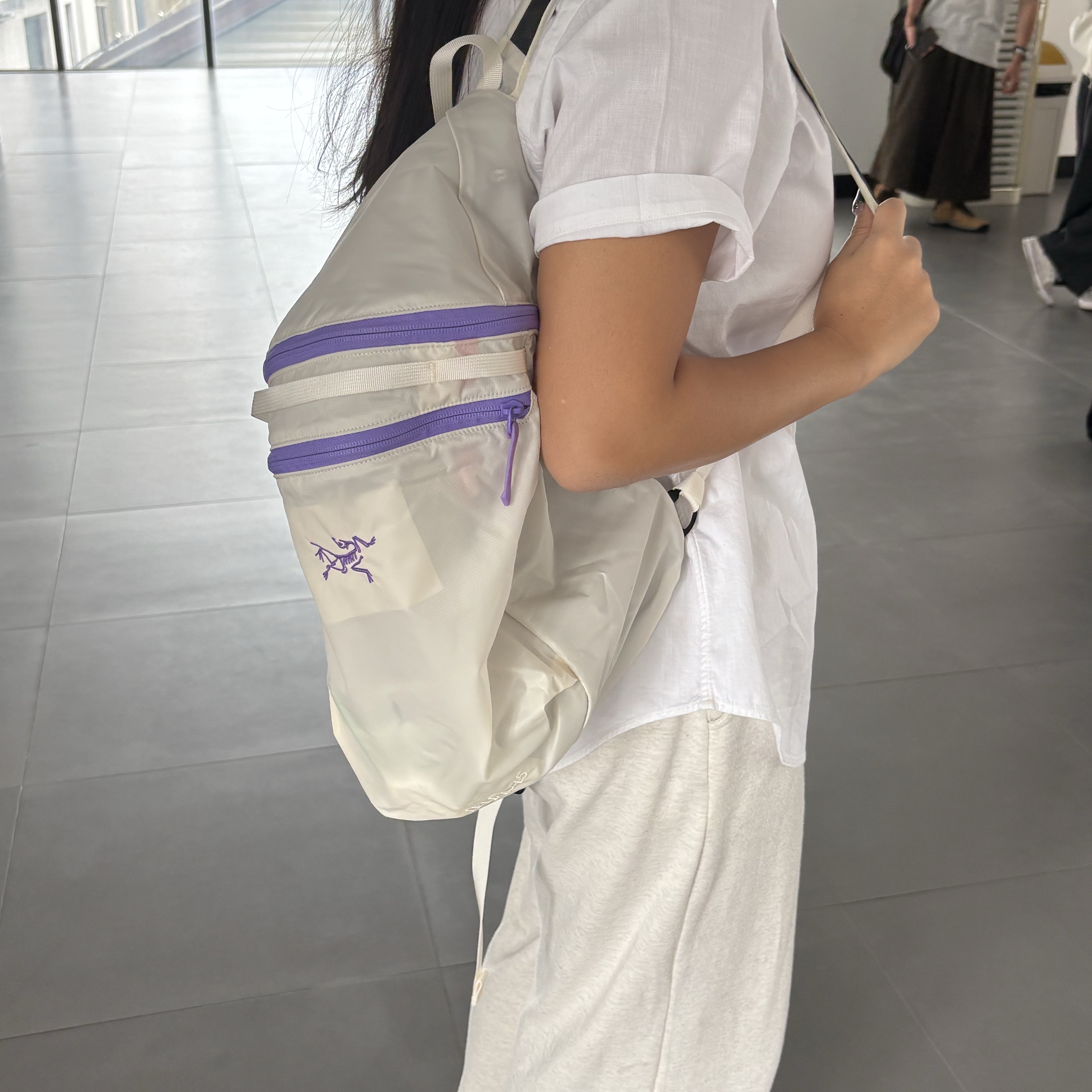 Arc'teryx Heliad 15 Backpack Arctic Silk Aster 착용 스타일 - 1