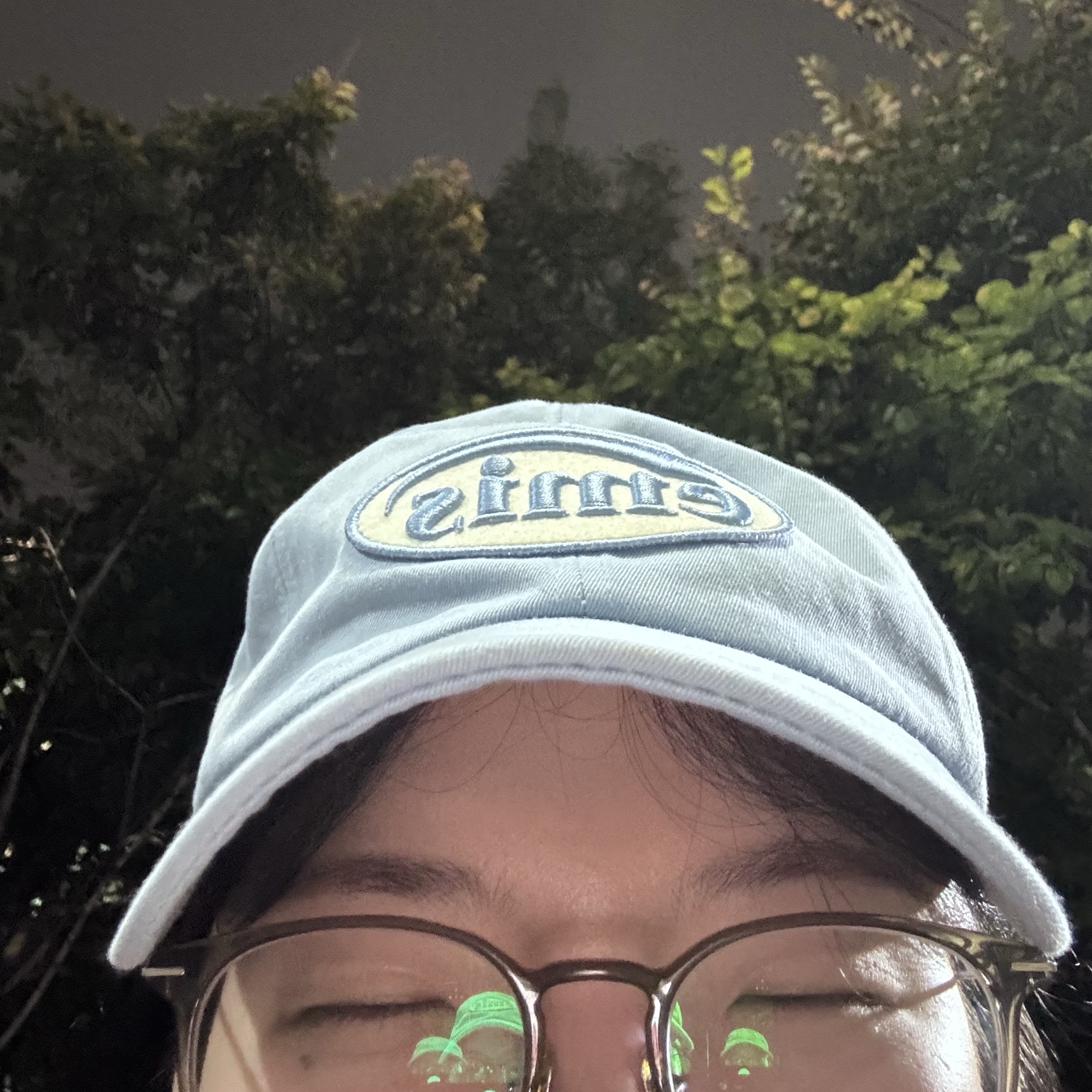 Emis Tone On Tone Wappen Ball Cap Sky Blue 착용 스타일