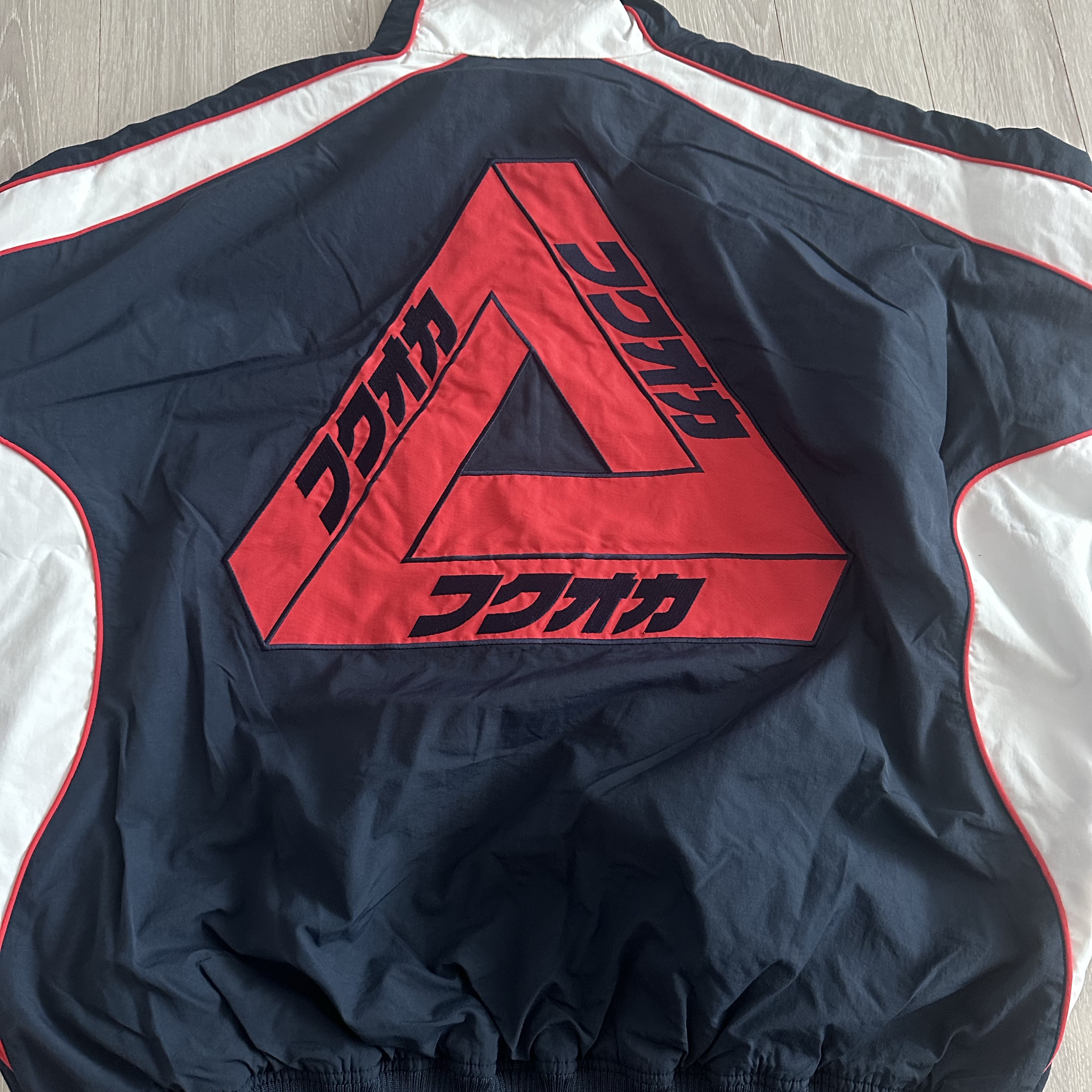 Palace Fukuoka Track Jacket Navy - 25FW 착용 스타일 - 3