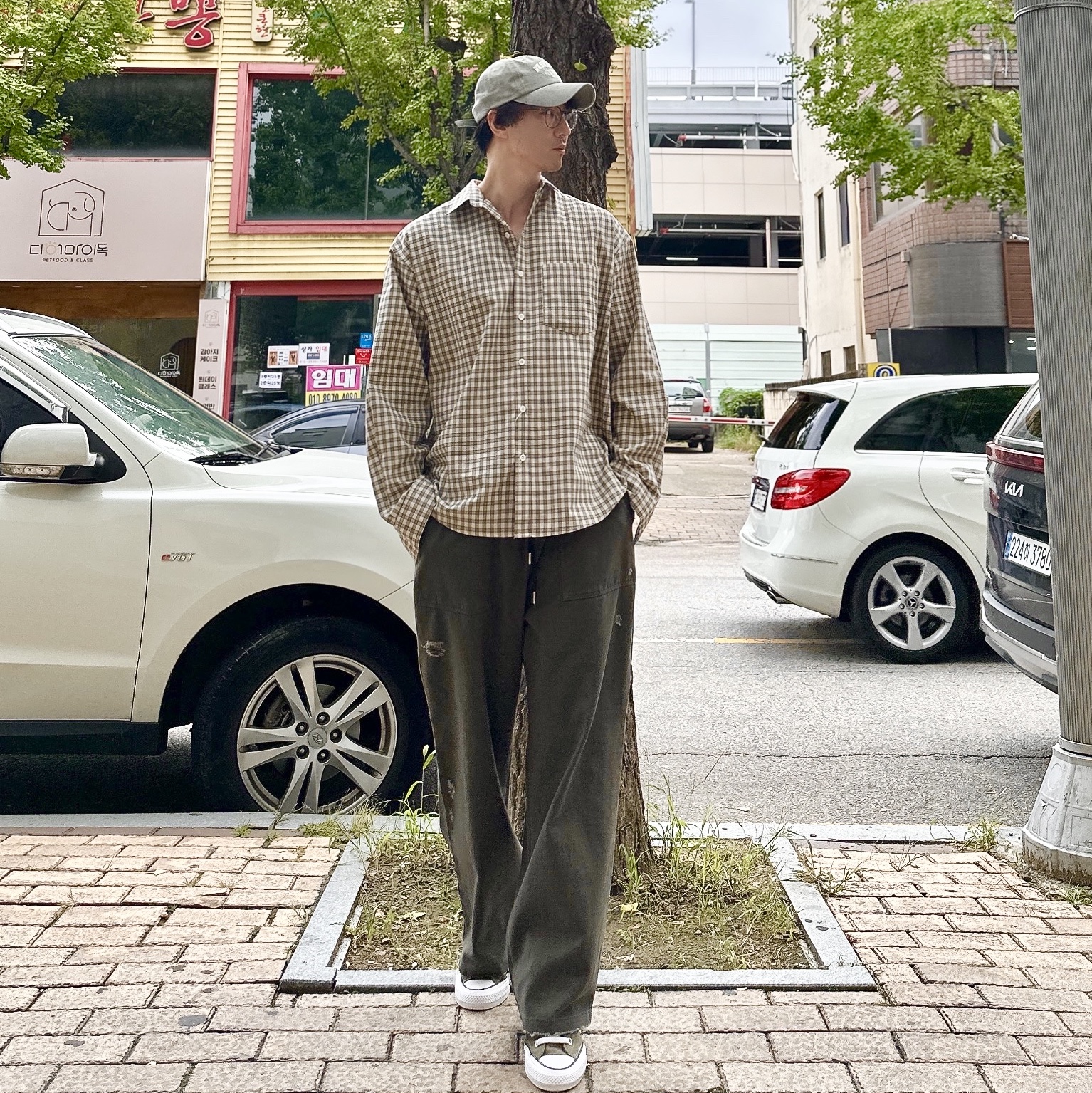 Converse Chuck 70 High Vintage Canvas Utility Khaki 착용 스타일