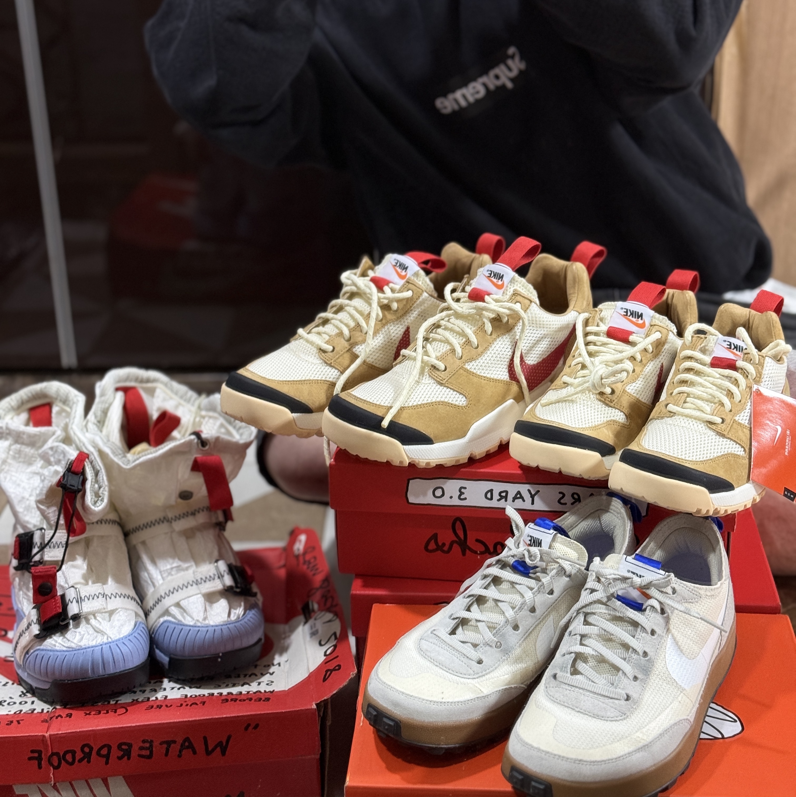 Nike x Tom Sachs Mars Yard Shoe 3.0 Space Camp, Nike x Tom Sachs General Purpose Shoe Light Cream 착용 스타일