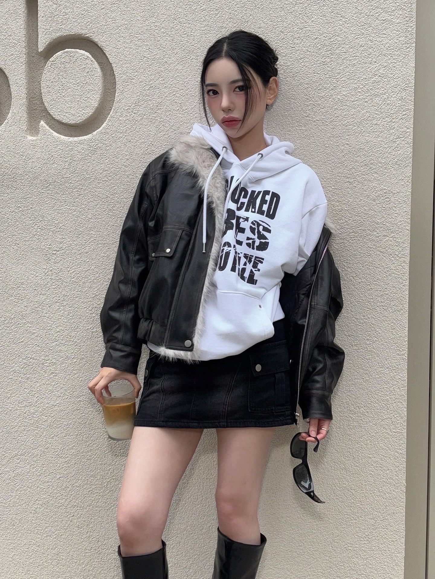 Roughneck Washing Mustang Jacket Gray 착용 스타일