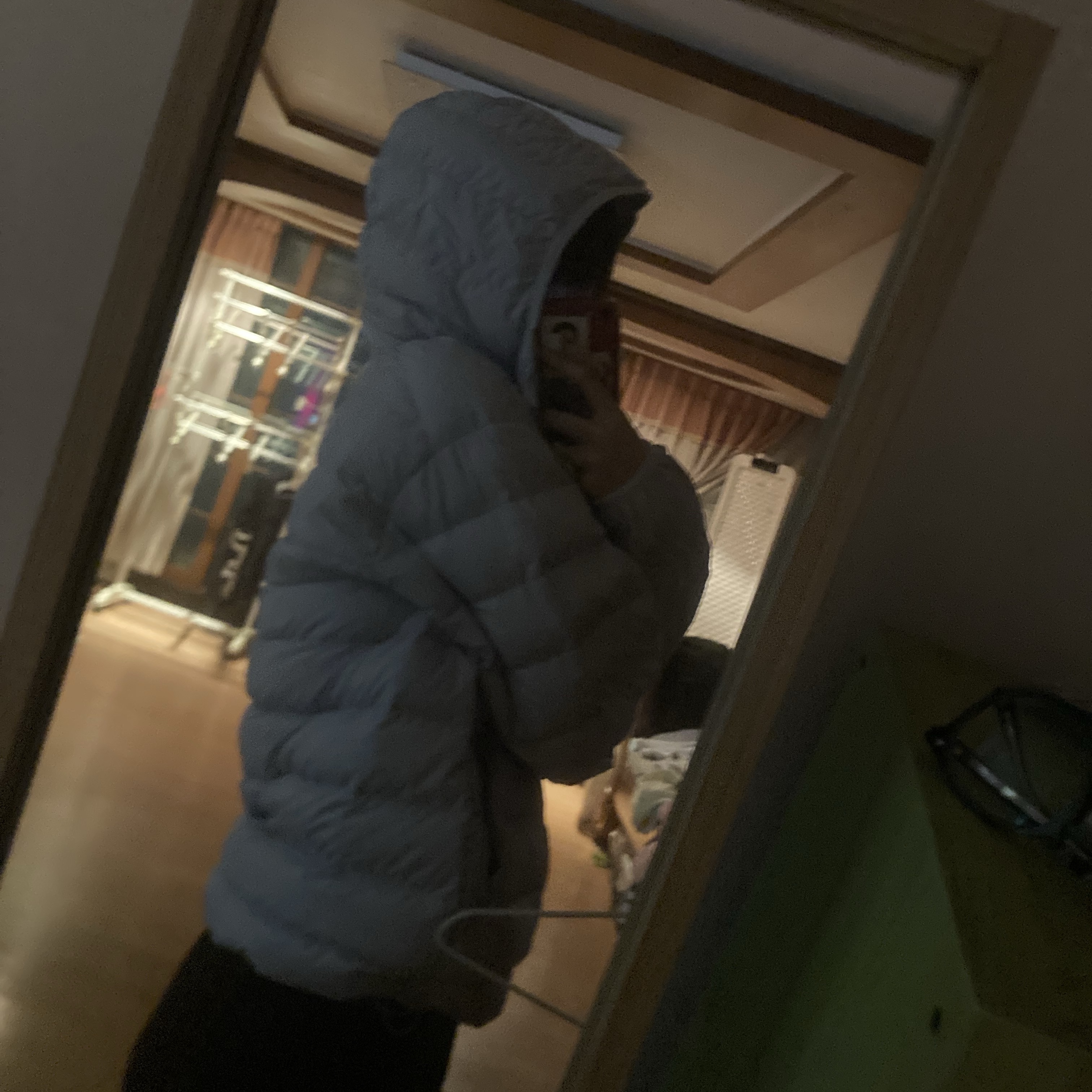Musinsa Standard City Leisure Hooded Light Down Jacket Cloudy Blue 착용 스타일 - 2