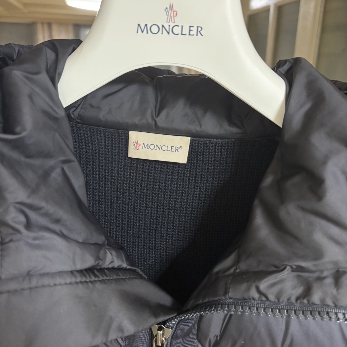 Moncler Padded Wool Hoodie Navy Blue - 24FW 착용 스타일 - 2