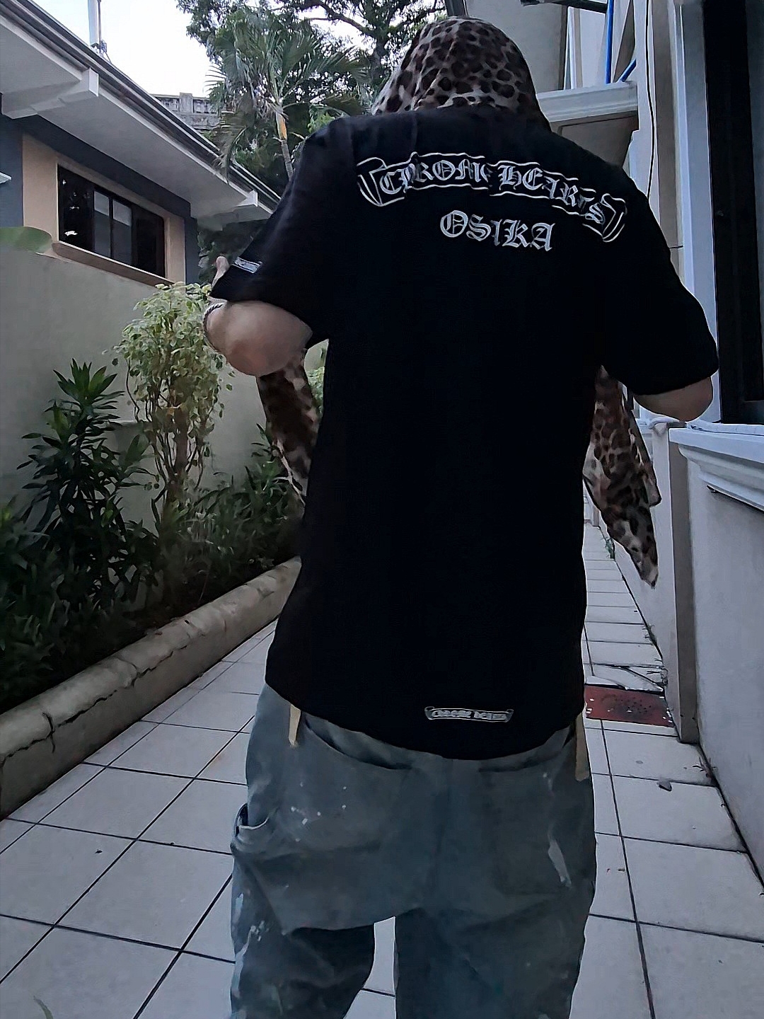 Wapworks Work Double Knee Carpenter Pants Oldmillblue, Chrome Hearts Scroll Logo T-Shirt Black - Osaka Exclusive 착용 스타일 - 2
