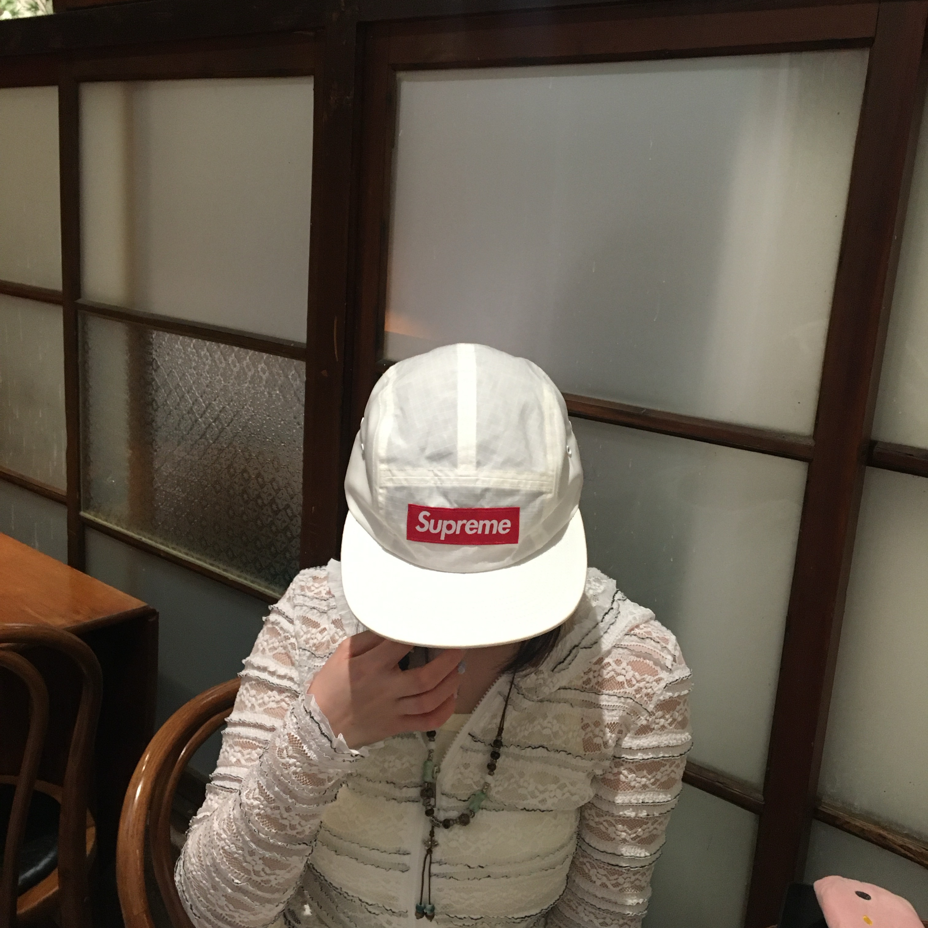Supreme Waxed Ripstop Camp Cap White - 24FW 착용 스타일