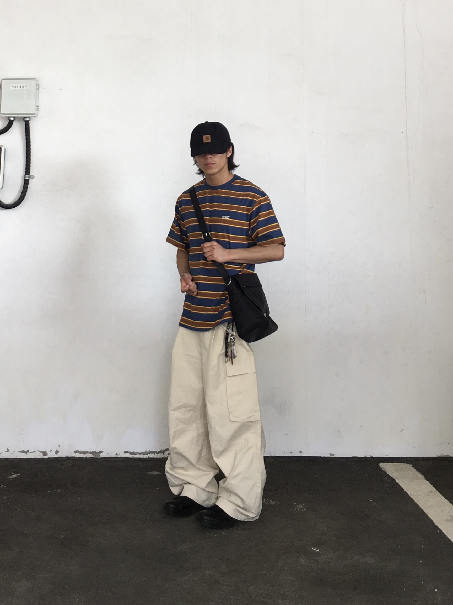 Carhartt Canvas Cap Black 착용 스타일