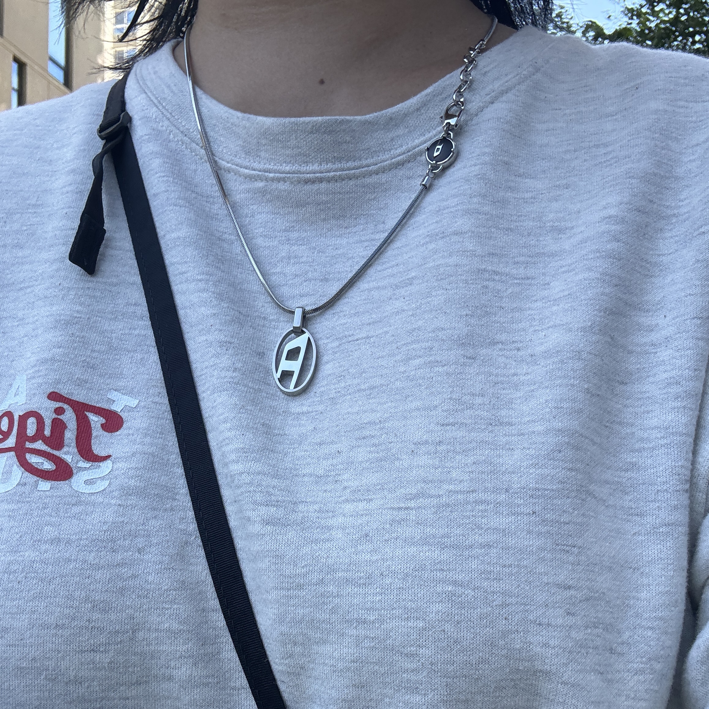 Diesel Dx1342 Stainless Steel Pendant Necklace Silver, Kia Tigers x IAB Studio Double Logo Long Sleeve Ivory 착용 스타일