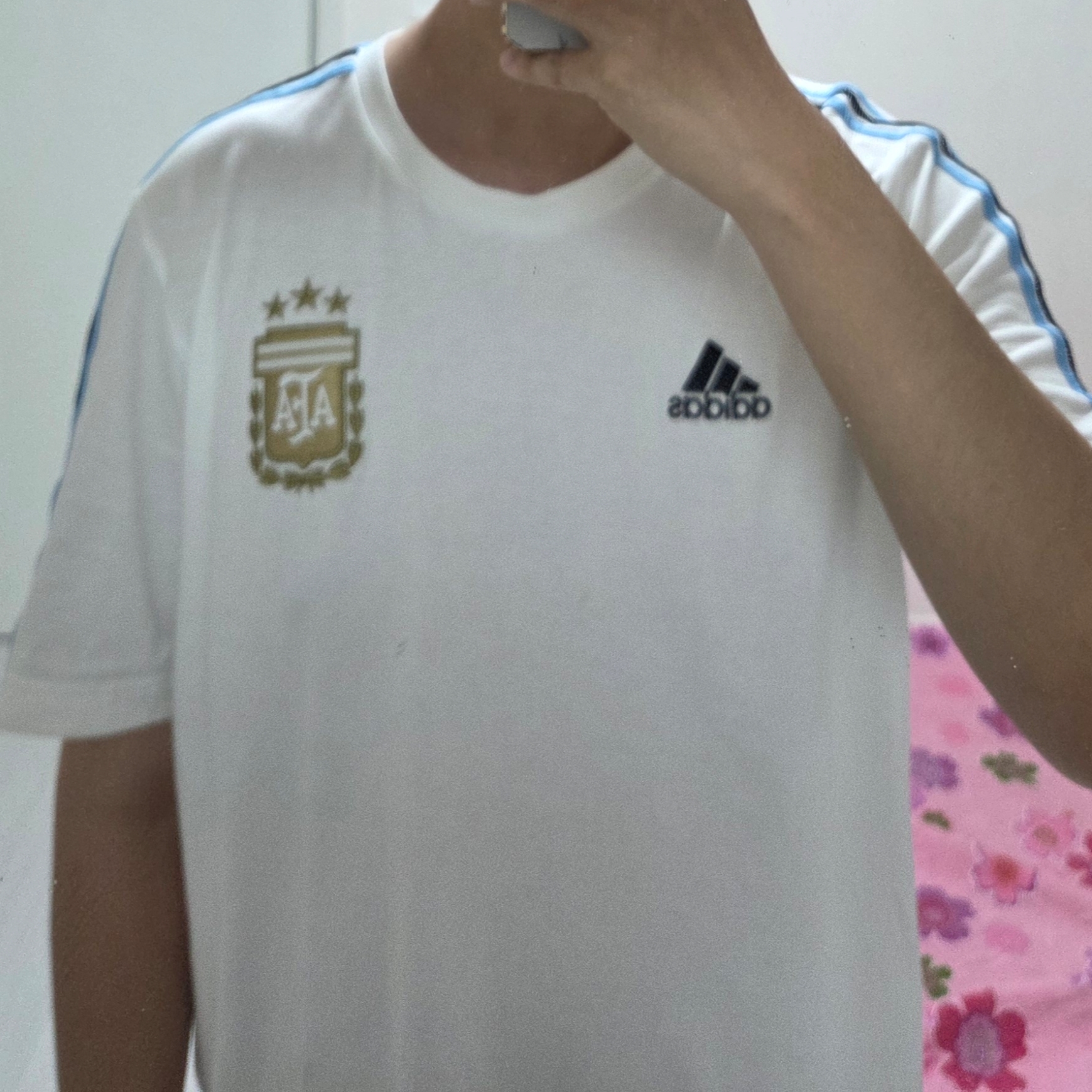 Adidas Argentina DNA 3-Stripe T-Shirt White - KR Sizing 착용 스타일