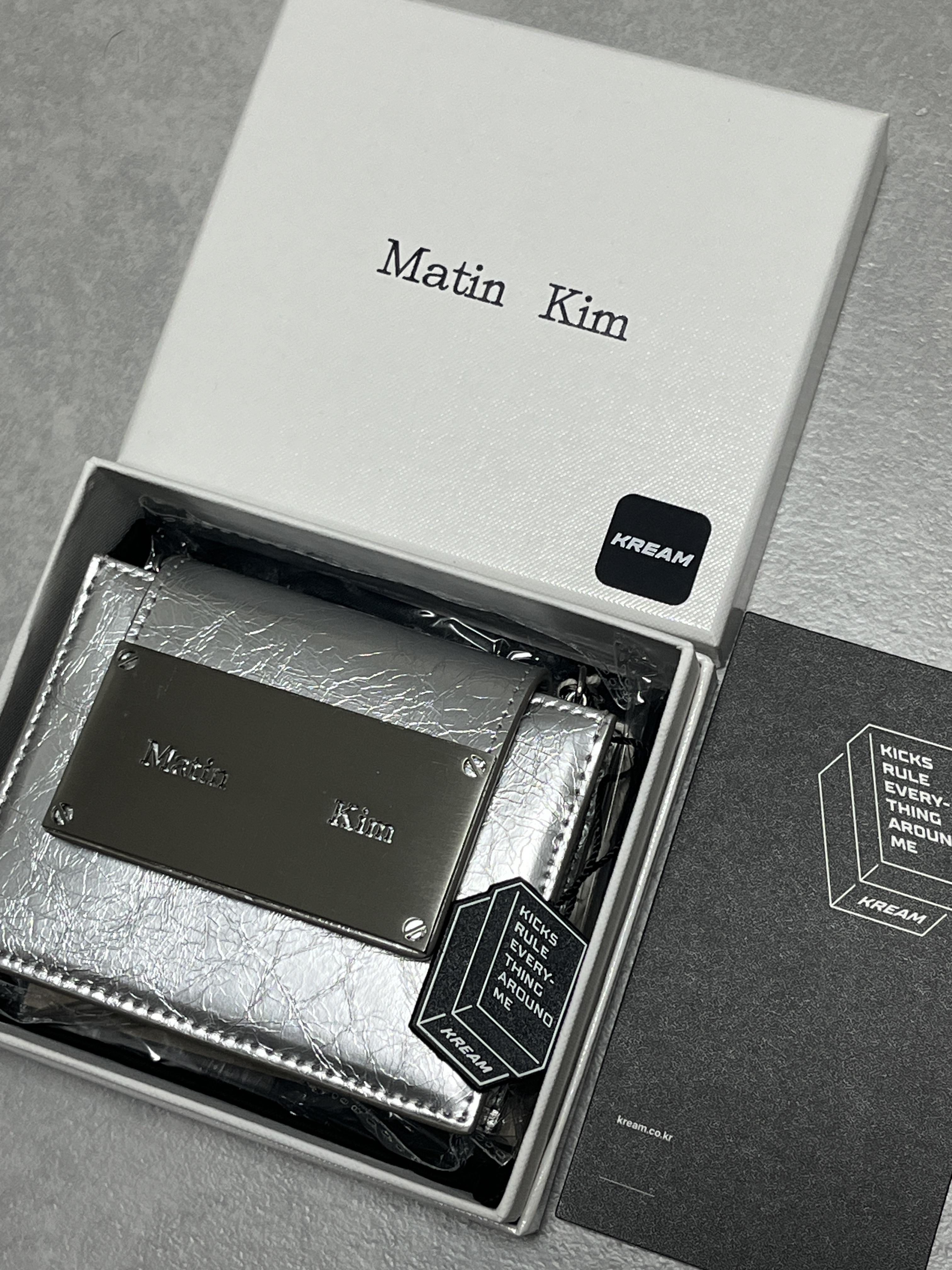 Matin Kim Accordion Mini Bag Silver, (W) Swarovski Dazzling Swan Y Necklace Pink Rose Gold Plated 착용 스타일 - 7
