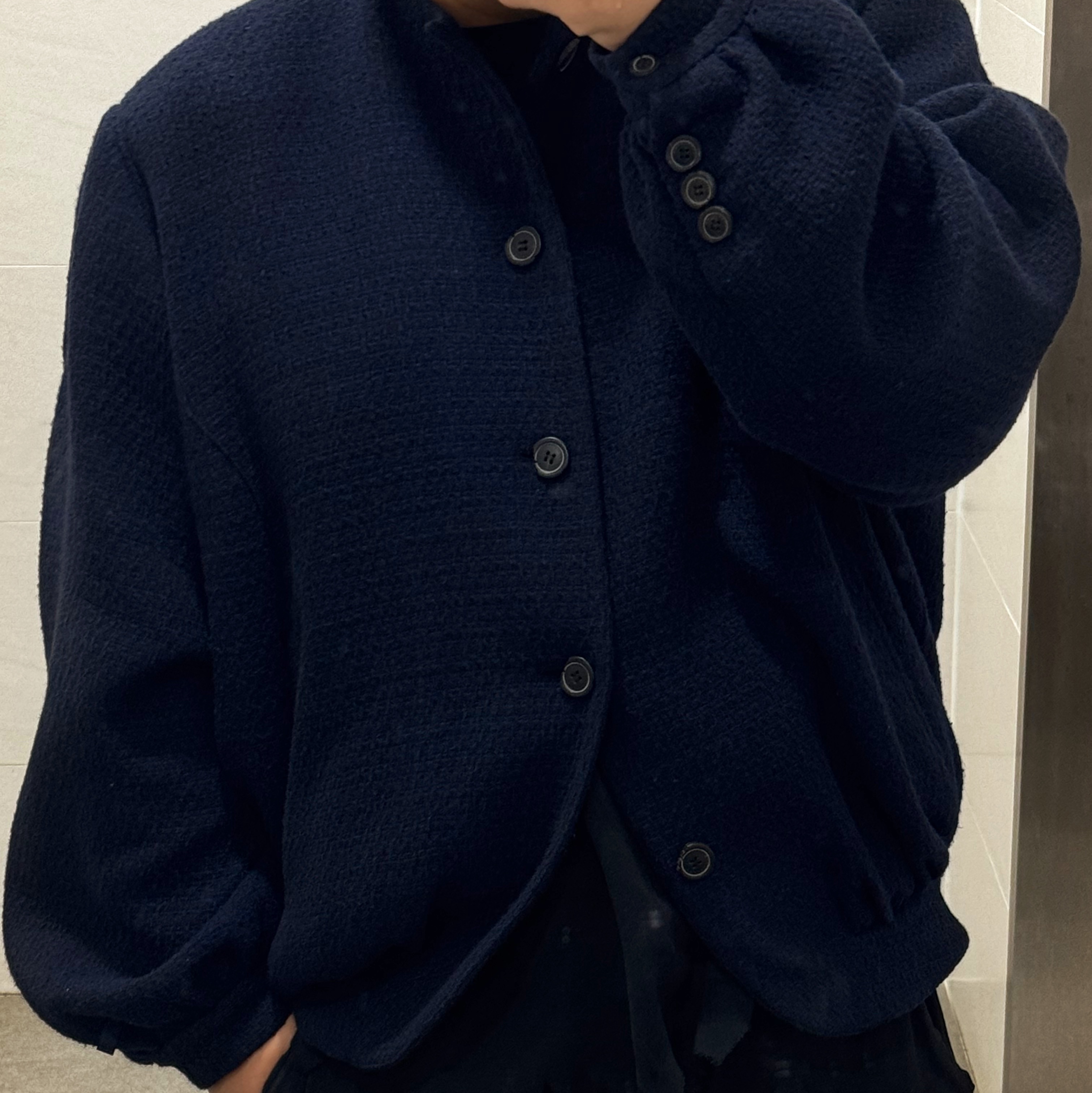 Ader Error Atte Jacket Noir μ°©μ© μ€νμΌ