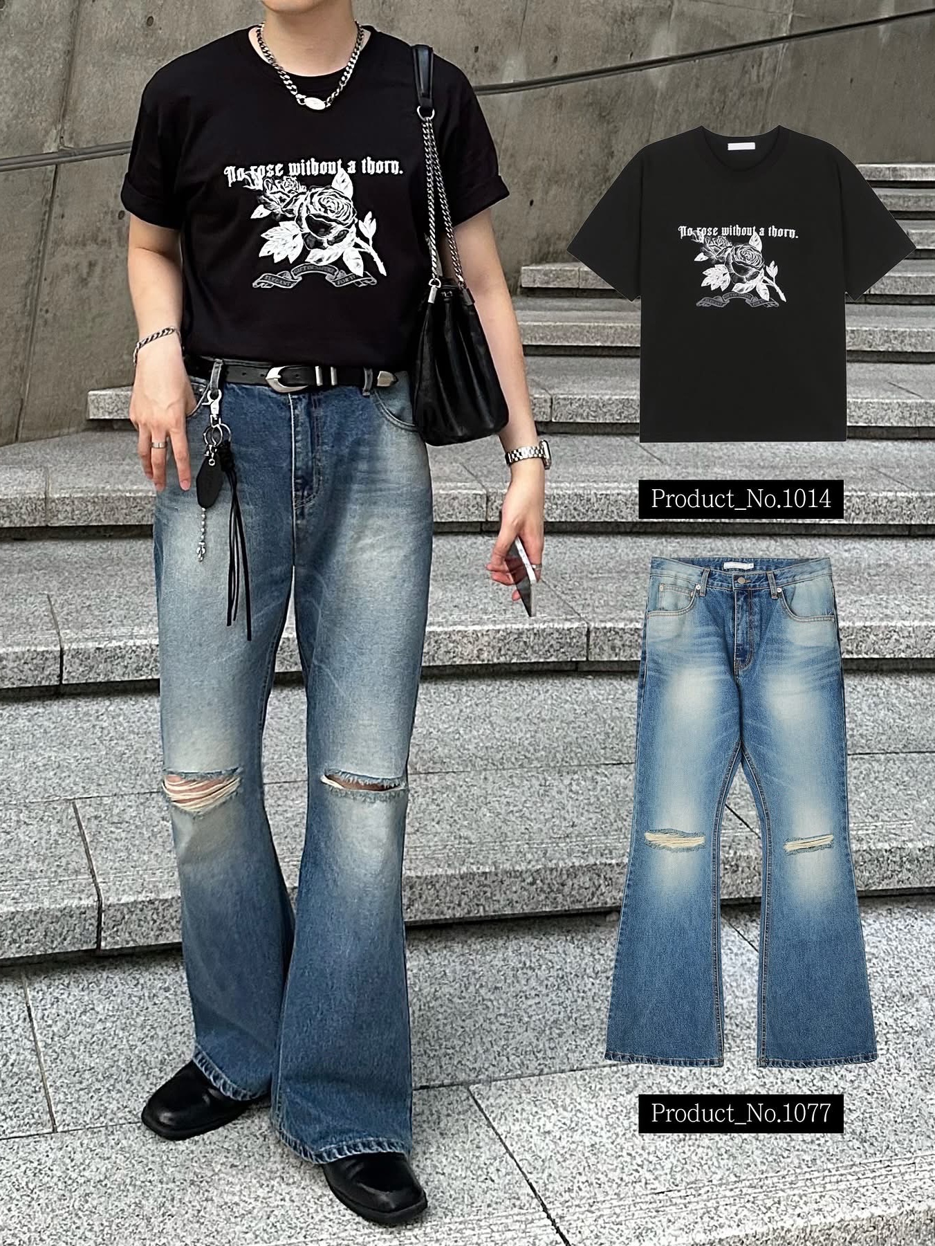 Monamhee x Peaceminusone Daihee Plush Keyring, Zara Rock Style Flap Shoulder Bag Black 착용 스타일 - 3