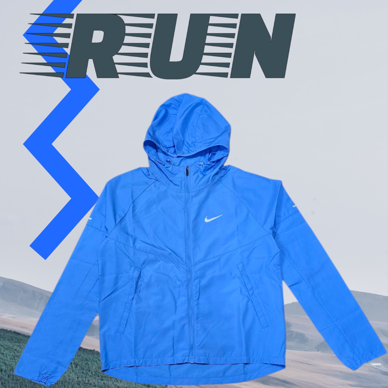 Nike Repel Miler Running Jacket University Blue - Asia 착용 스타일