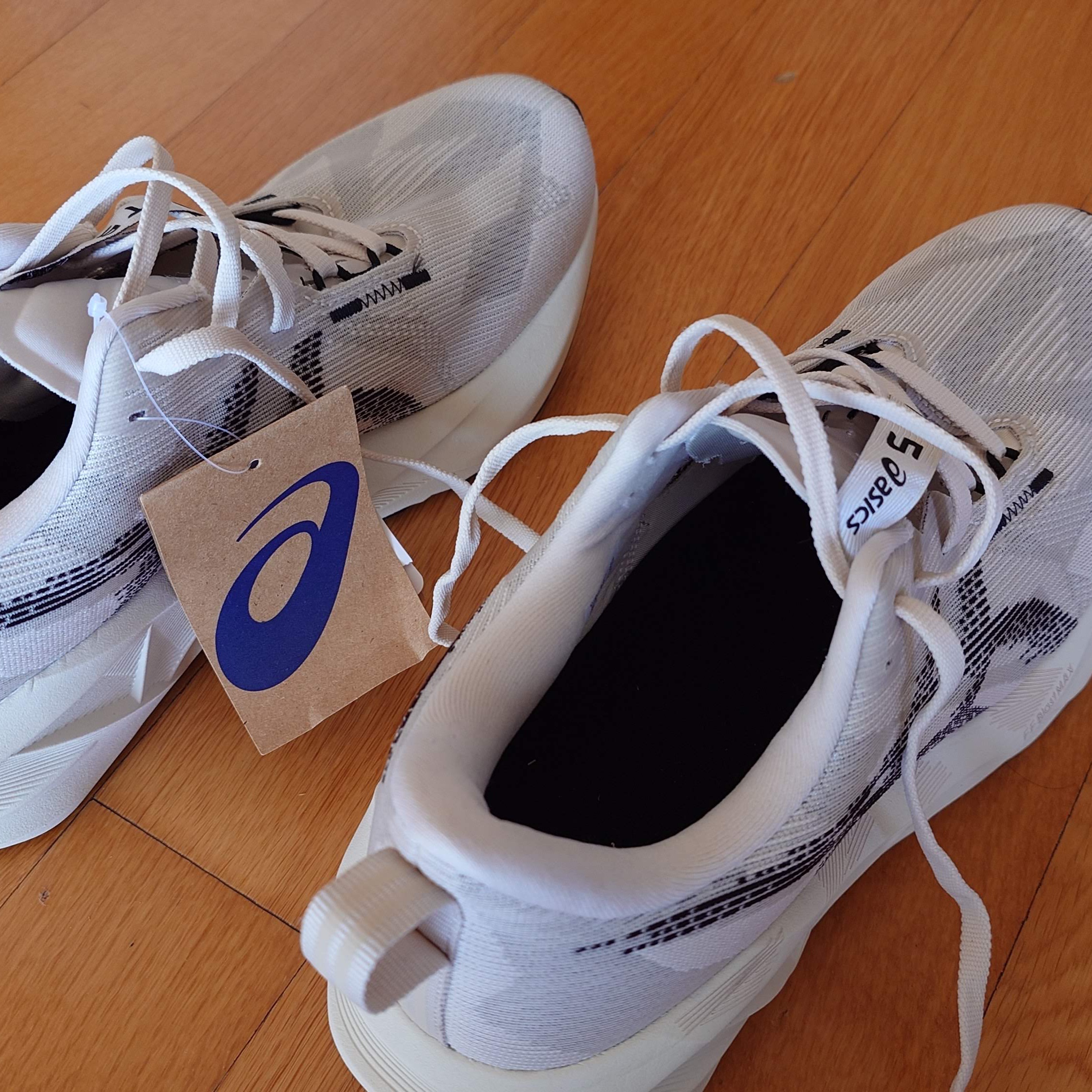 Asics Novablast 5 Oatmeal Black - D Standard 착용 스타일 - 2