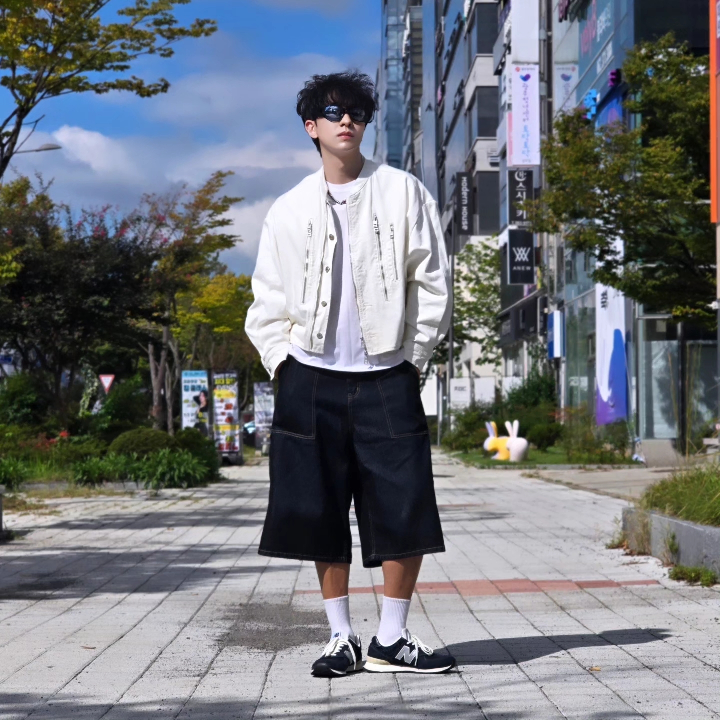 New Balance x Pottery 574 Premium Hard Navy, Diesel Dx1446 Red Enamel Stainless Steel Chain Necklace Silver 착용 스타일 - 1