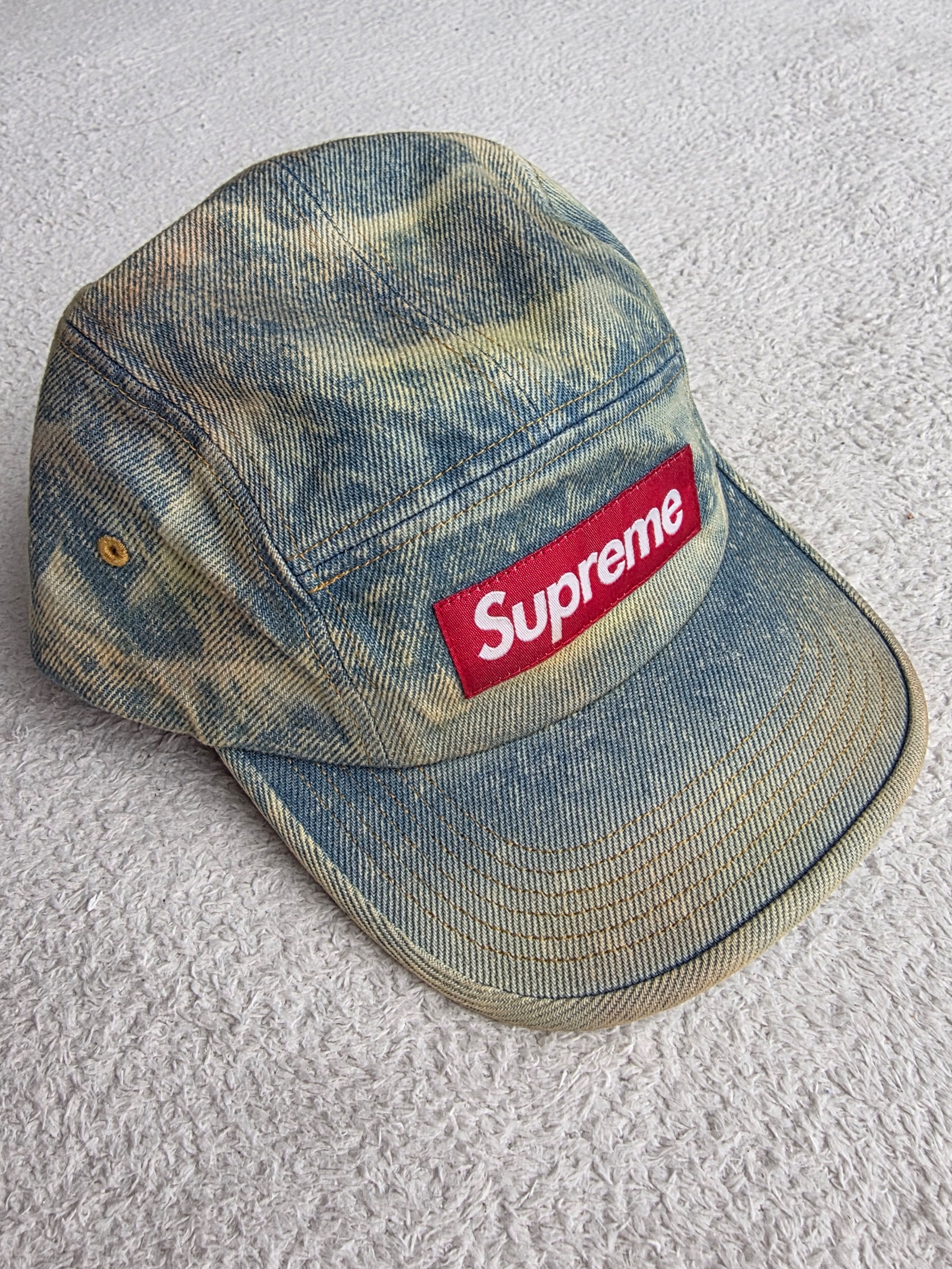 Supreme Denim Camp Cap Dirty Indigo - 25FW 착용 스타일