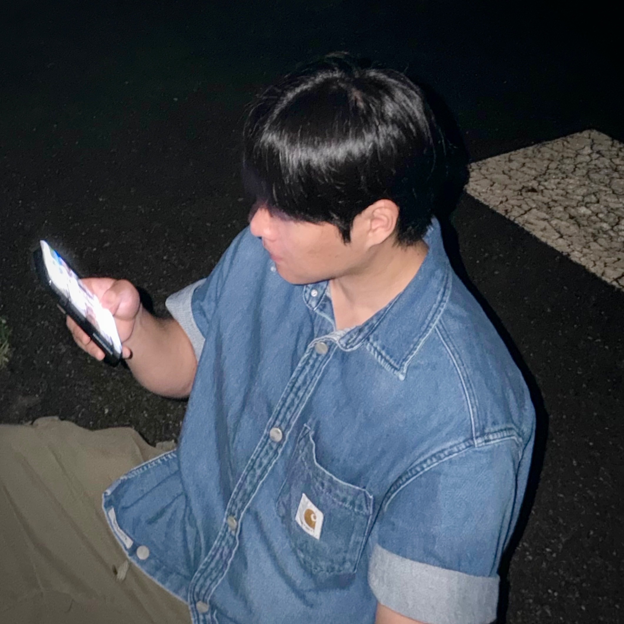 Carhartt WIP S/S Ody Denim Shirt Blue 착용 스타일