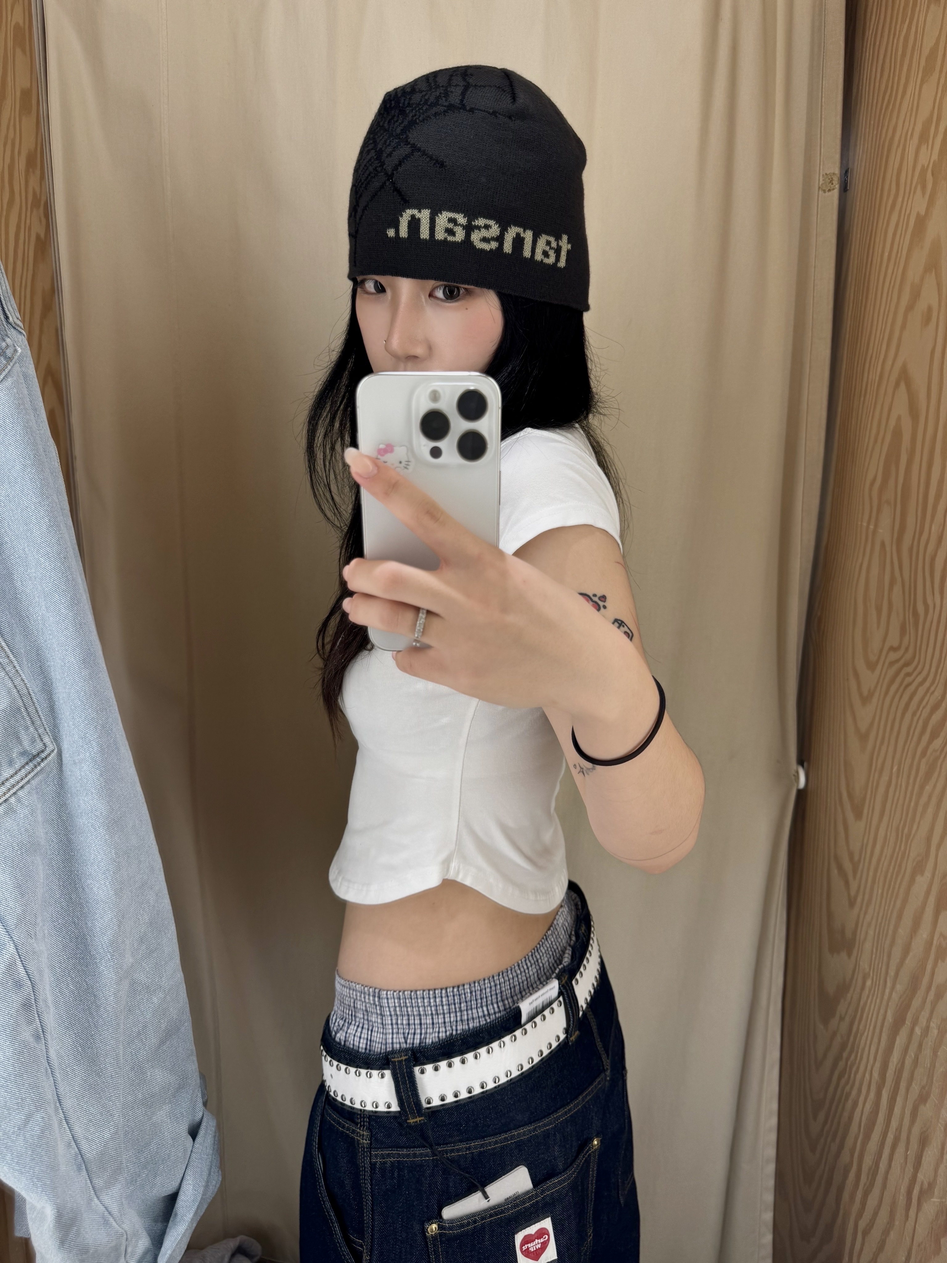 Carhartt WIP Nash Loose Fit Double Knee Pants Blue Rinsed 착용 스타일 - 1
