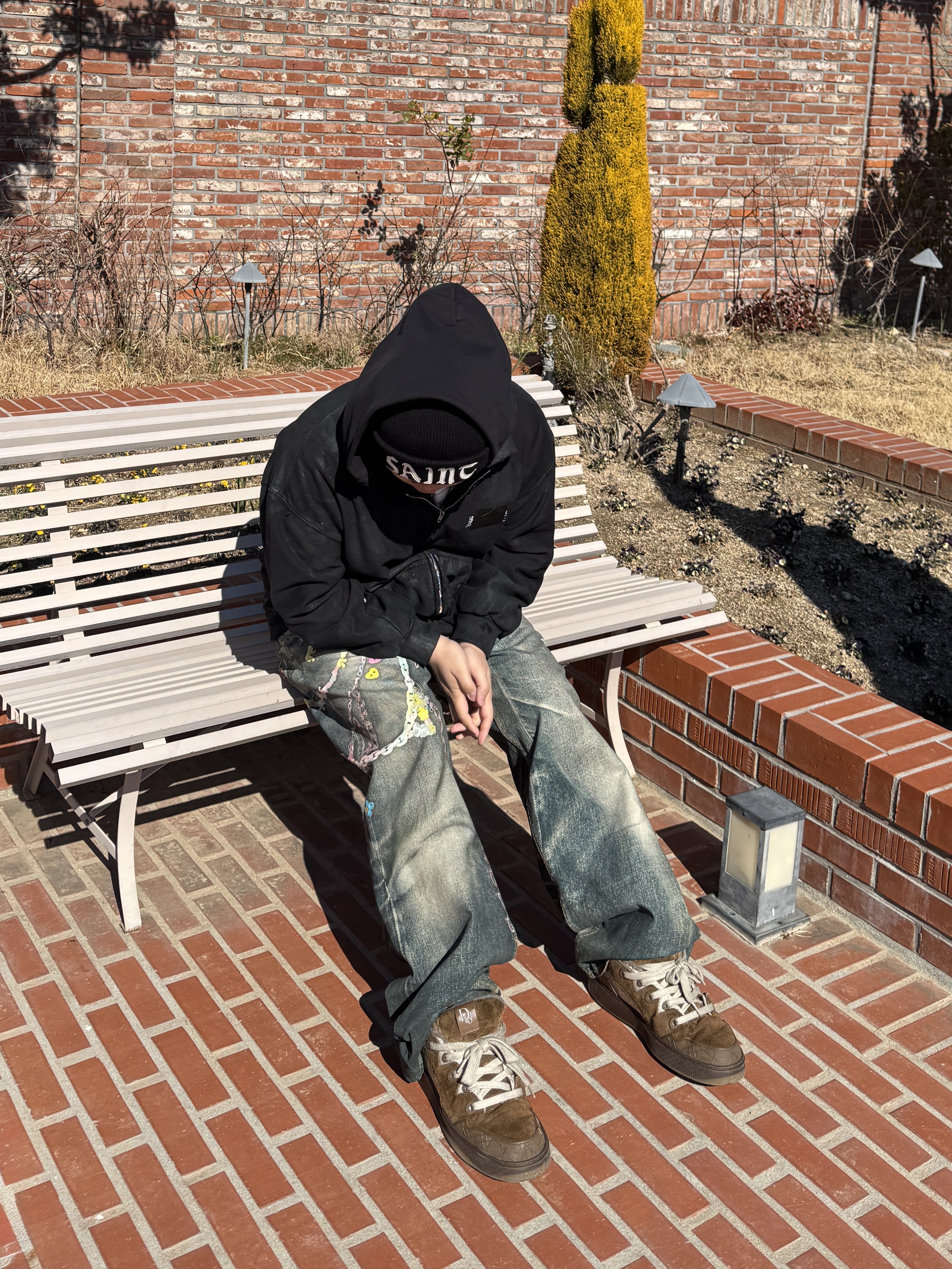 Saint Mxxxxxx Saint Knit Cap Black - 24AW 착용 스타일