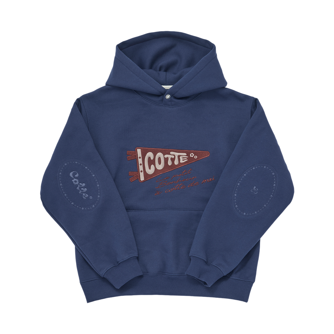 꼬떼 플래그 플리스 후디 딥블루