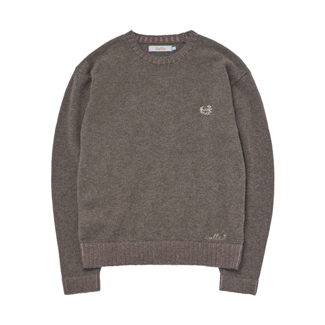 CT-JN03-KN02(BR) COTTE Classic Twotone Rib Knit Brown