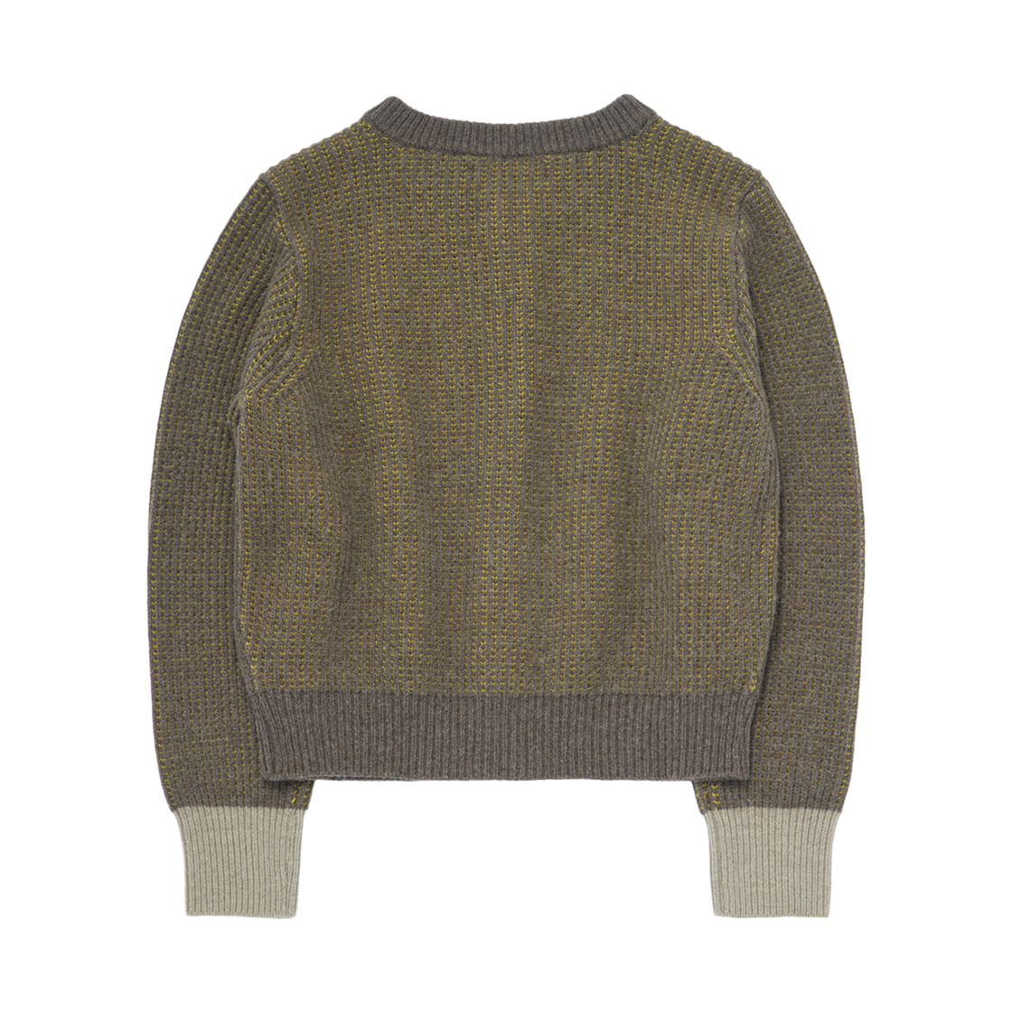 꼬떼 아가일 투 톤 리브드 집업 니트 브라운(COTTE Argyle Twotone Ribbed Zipup Knit Brown) - 2