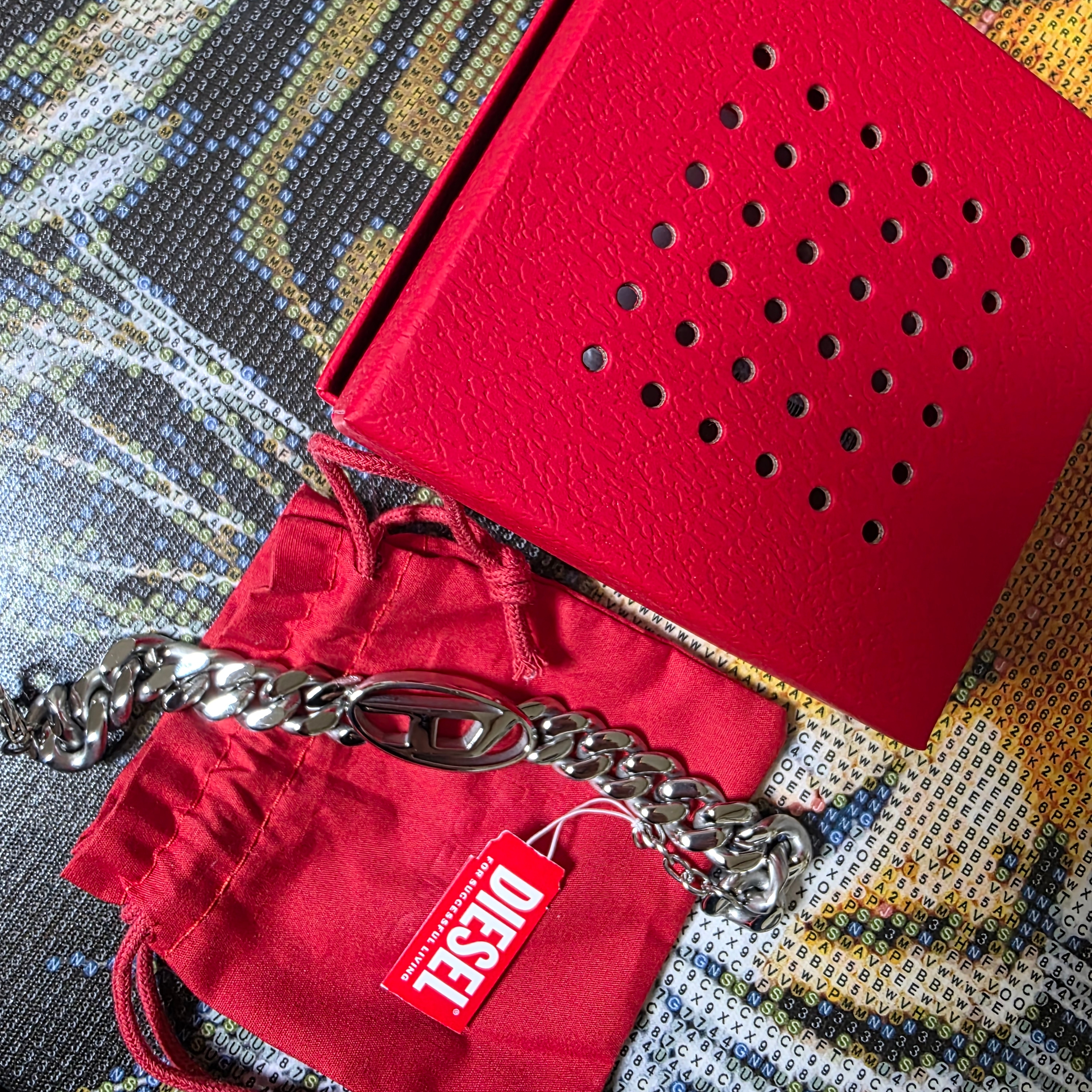 Diesel Dx1432 Stainless Steel Chain Bracelet Silver 착용 스타일